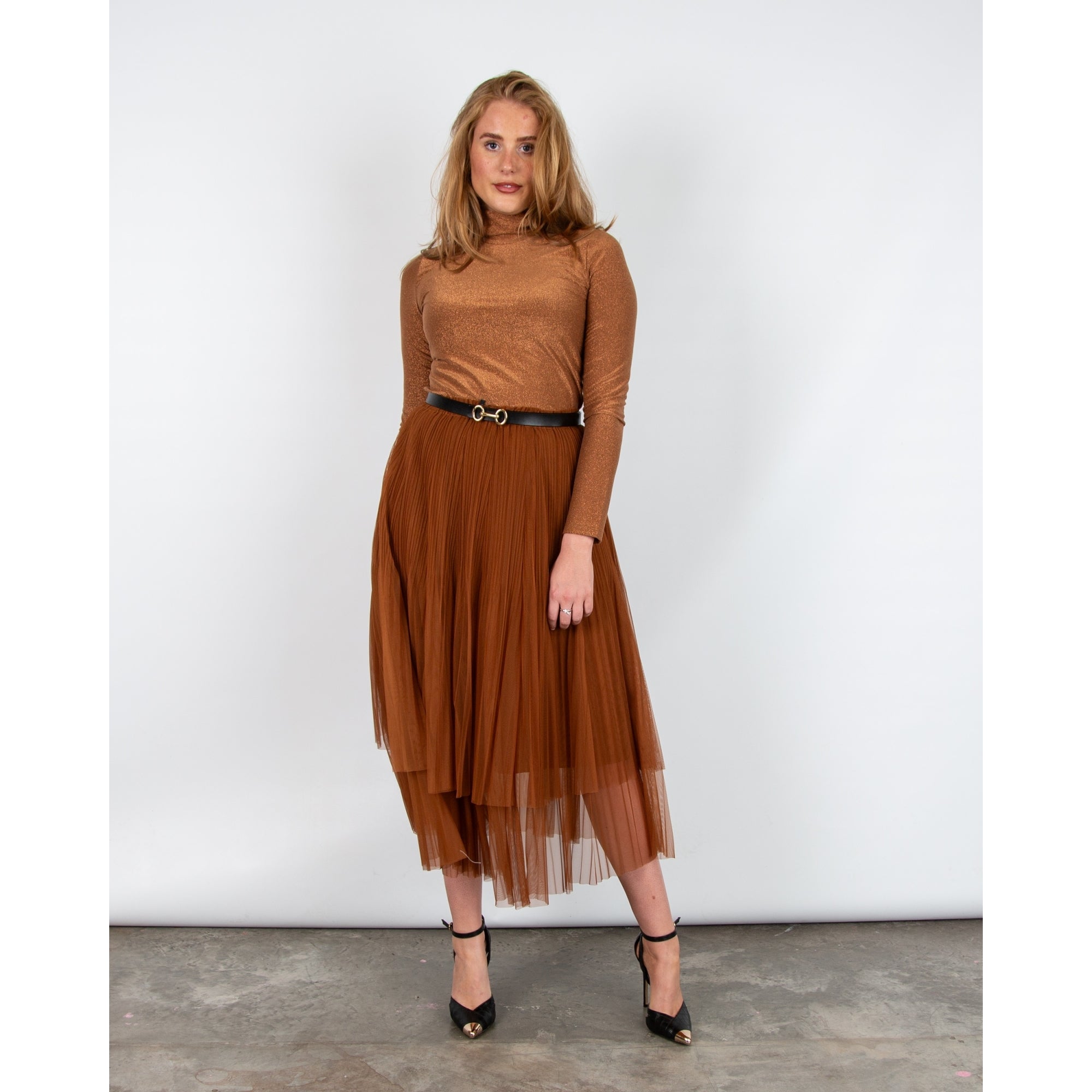 Marc Cain Lurex Roll Neck Top Tobacco 637