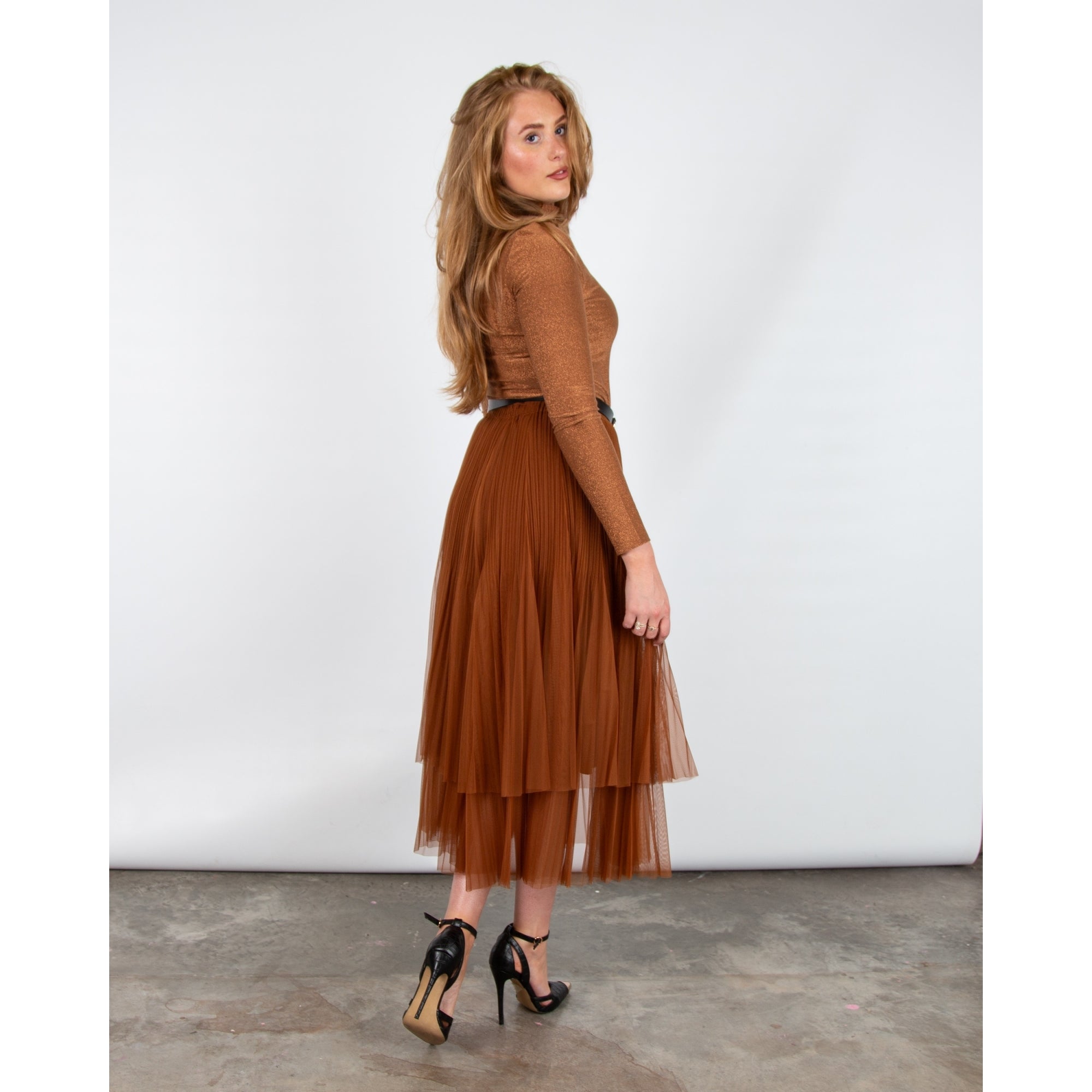 Marc Cain Lurex Roll Neck Top Tobacco 637