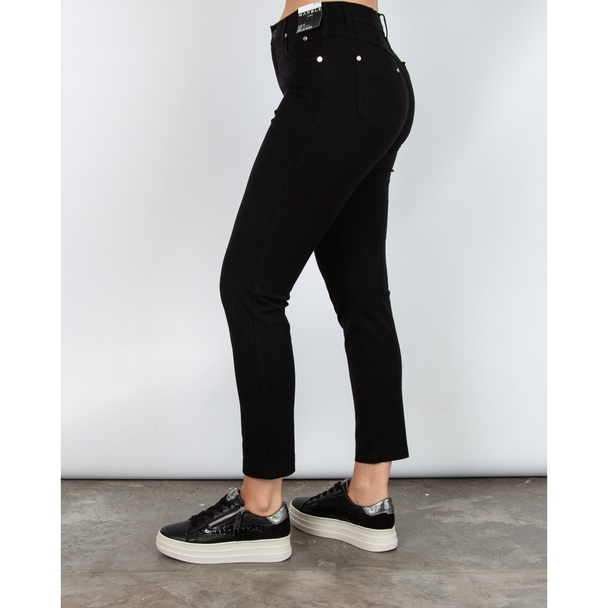 Marble Fashions Slim Leg Stretchy Jean Black