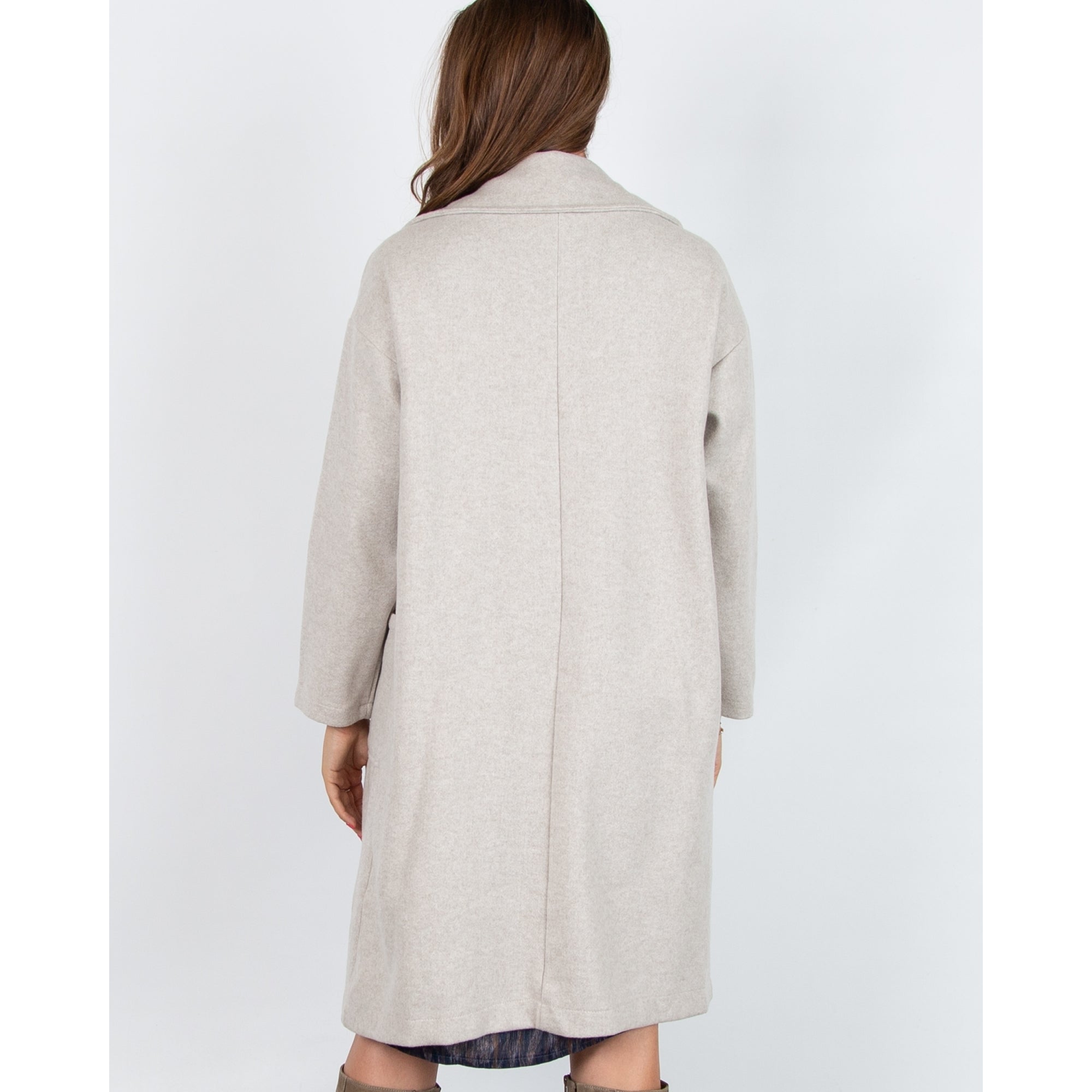 Marta Imitation Wool Coat With Lapel Light Grey