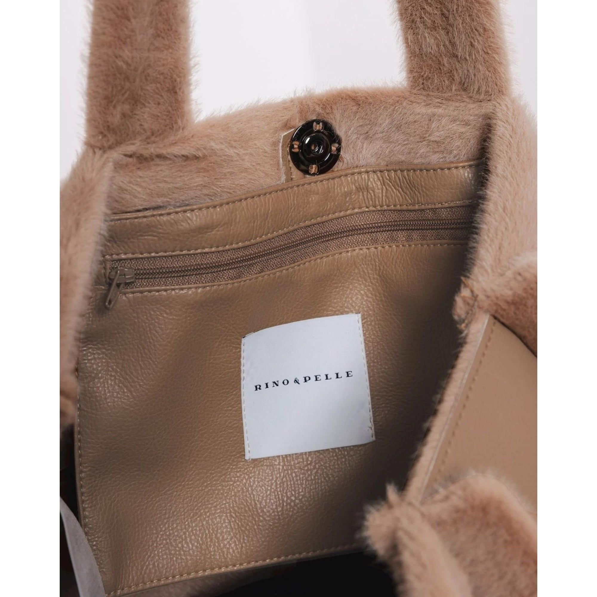 Rino & Pelle Jasmin Faux Shearling Big Shopper Bag Twig