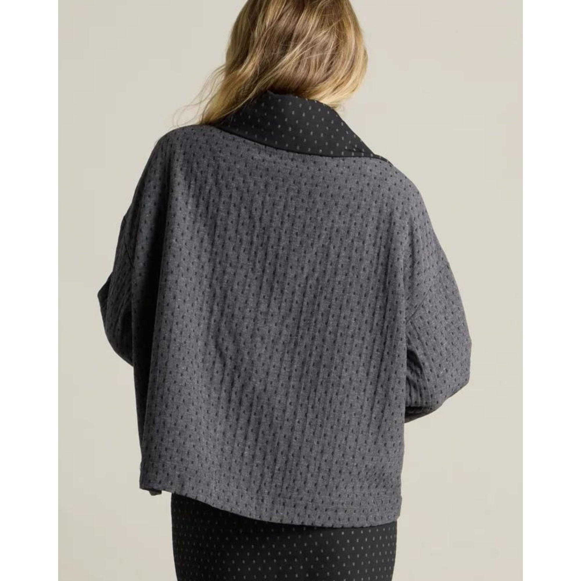 Sahara Spot Print Patch Pocket Jacket Charcoal/black