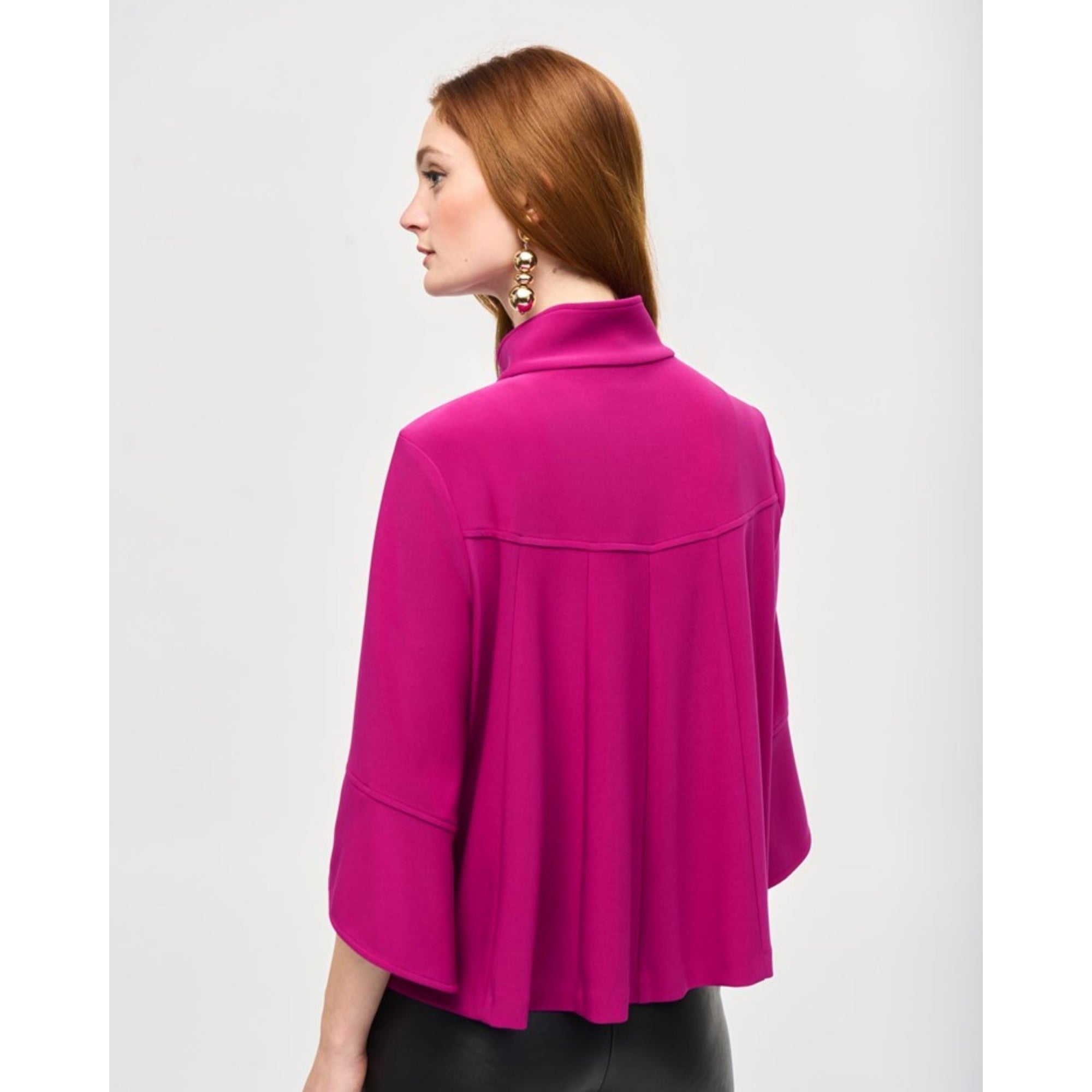 Joseph Ribkoff Square Button Boxy Stretchy Jacket Dark Fuchsia 4271