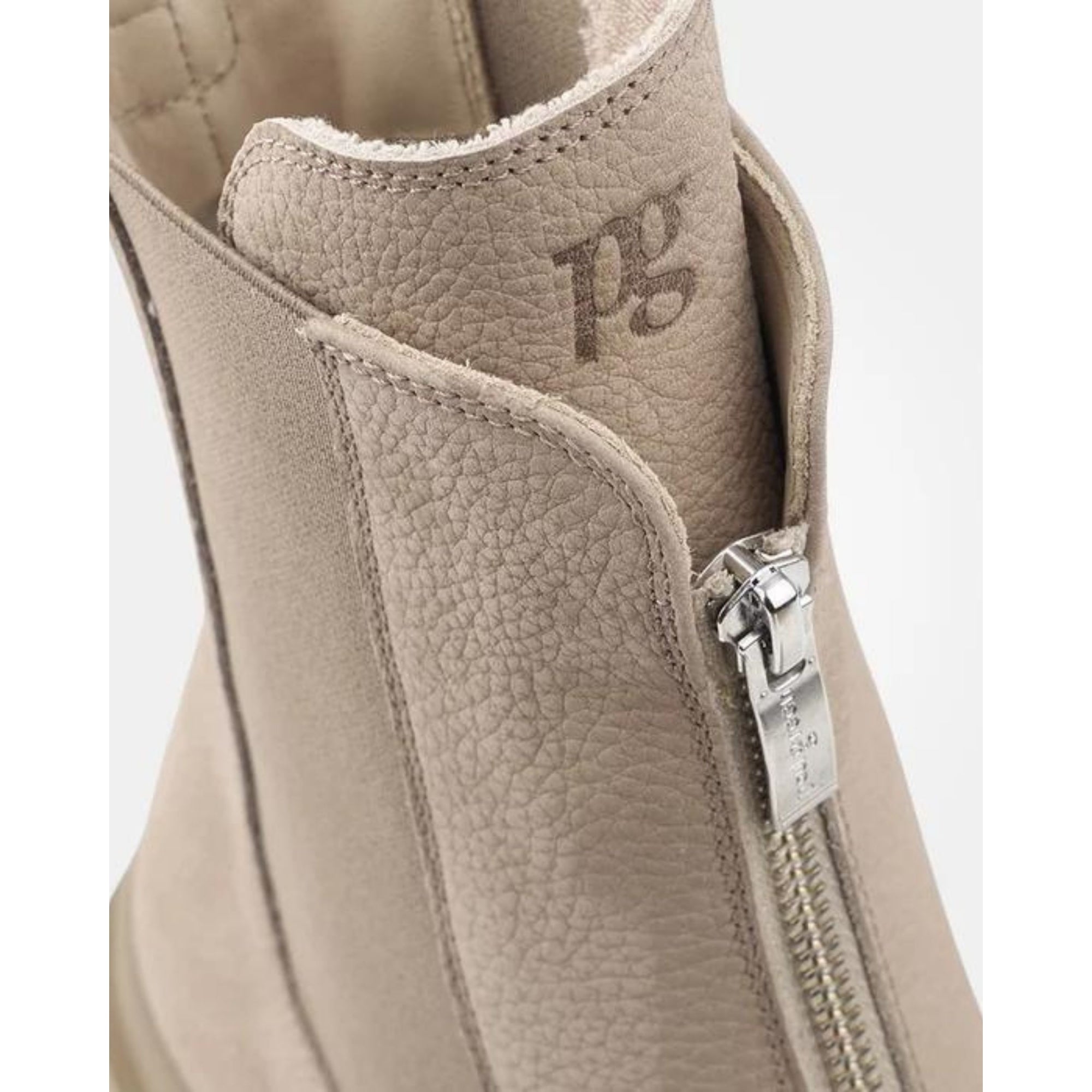 Paul Green Grained Nubuck Zip Front Boots With Elastic Side Light Taupe