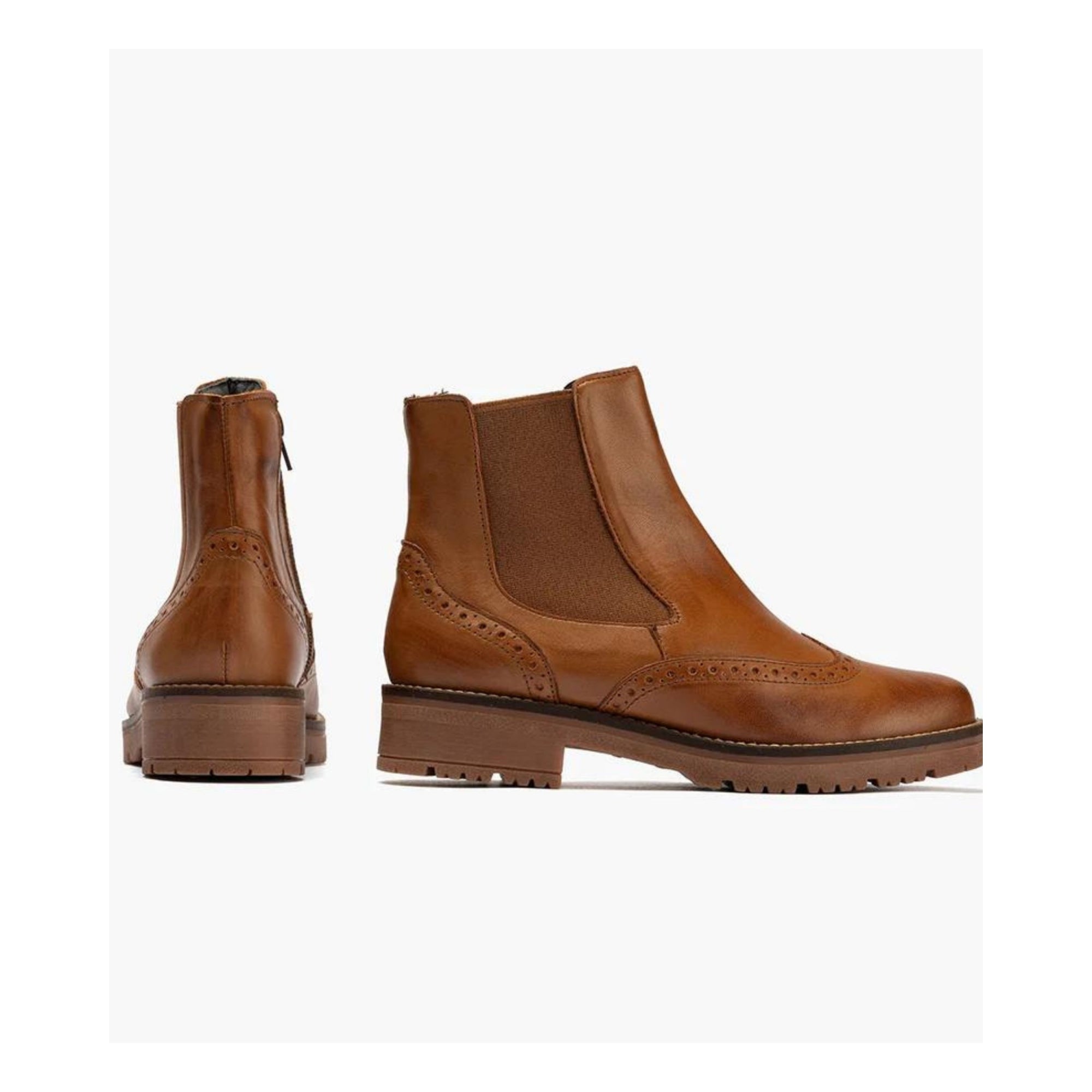 Pitillos Brogue Leather Boots Tan