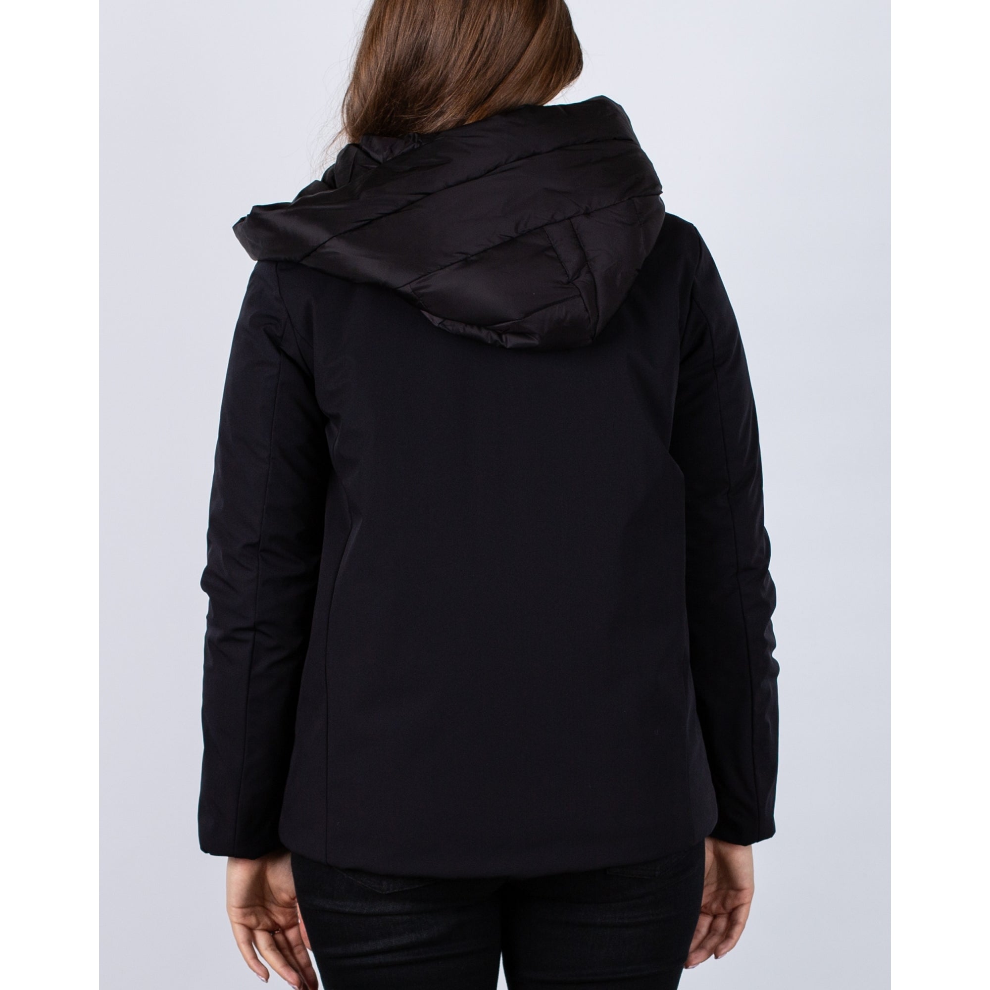 Marella Emme Carta Hooded Padded Coat With Detachable Double Layer Black