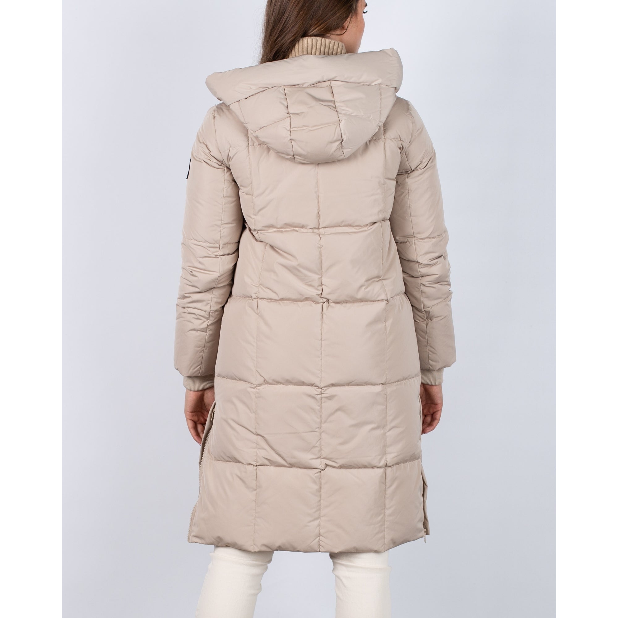 Mos Mosh Nova Classic Puffa Coat With Concealed Side Zip Light Beige