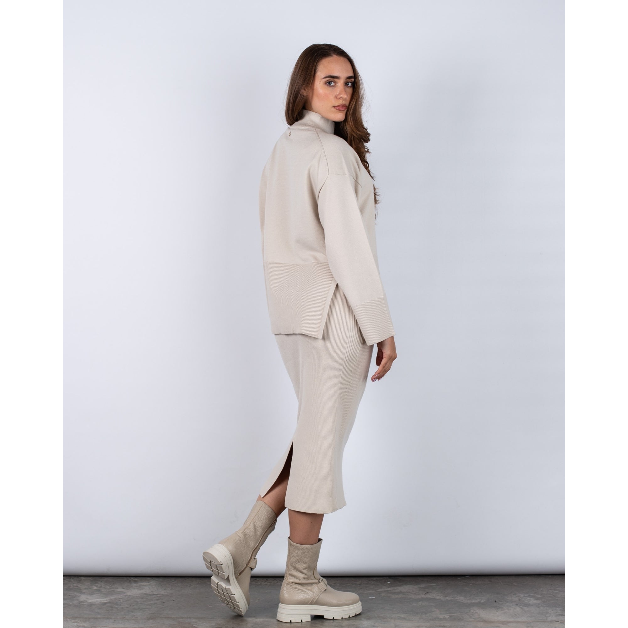 Rino & Pelle Sophia Knitted Pencil Skirt Birch