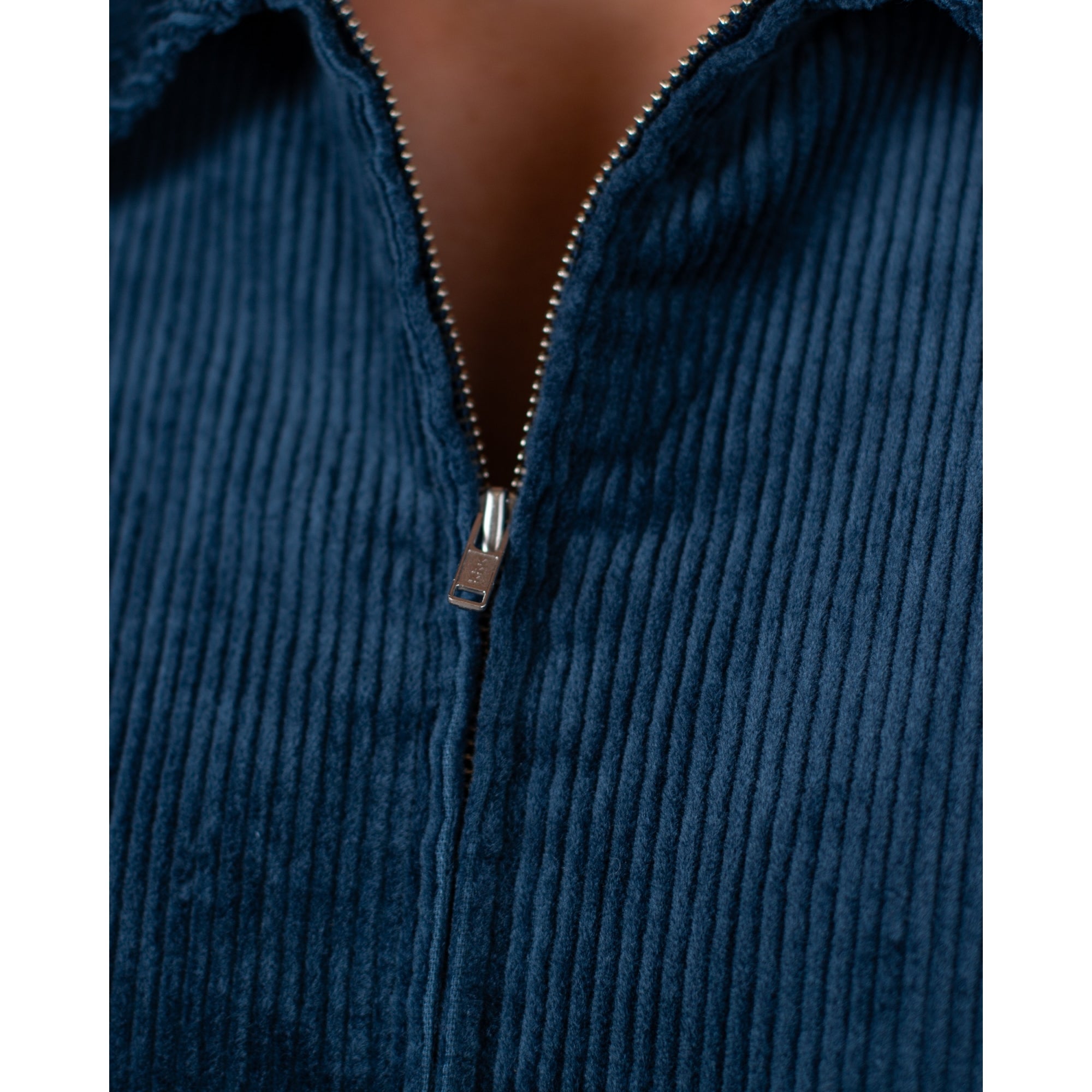 Part Two Eyvor Zip Down Long Sleeve Cord Shirt Dress (Shorter) Ink