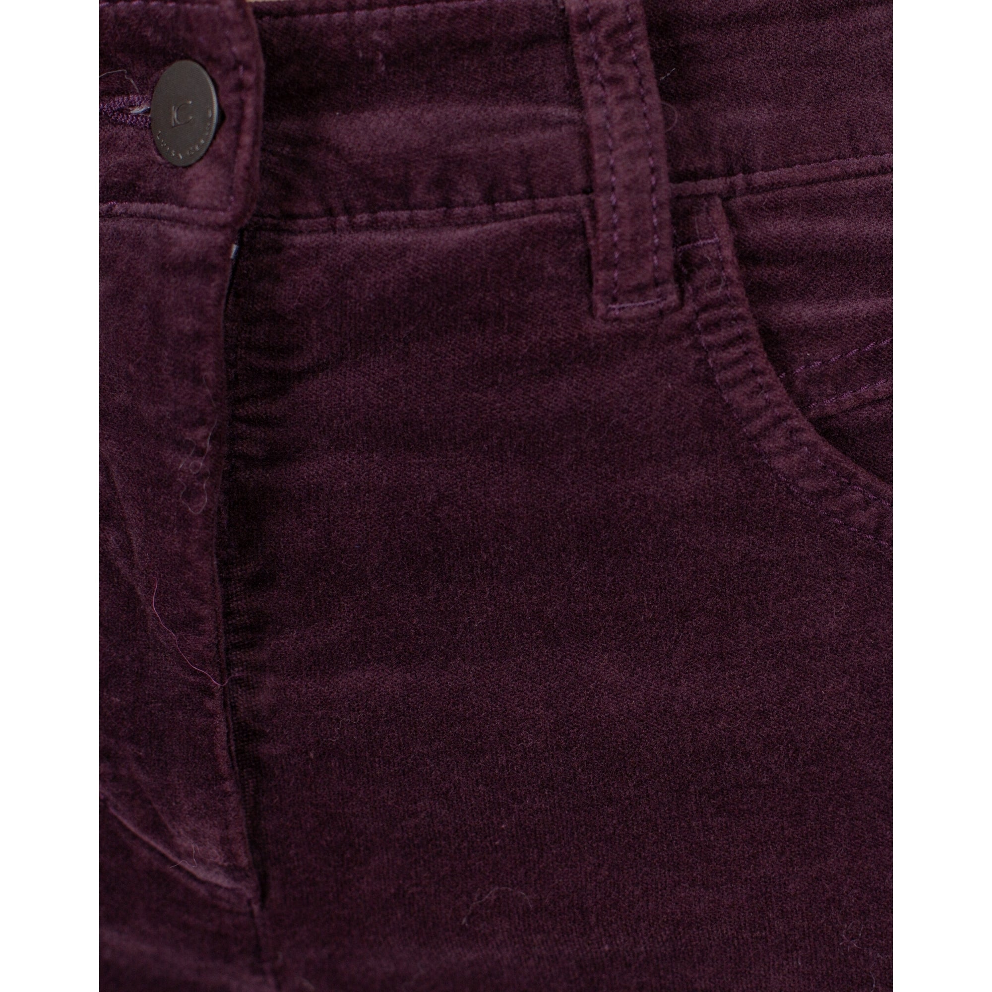 Luisa Cerano Elastic Back Velvet Jean Aubergine