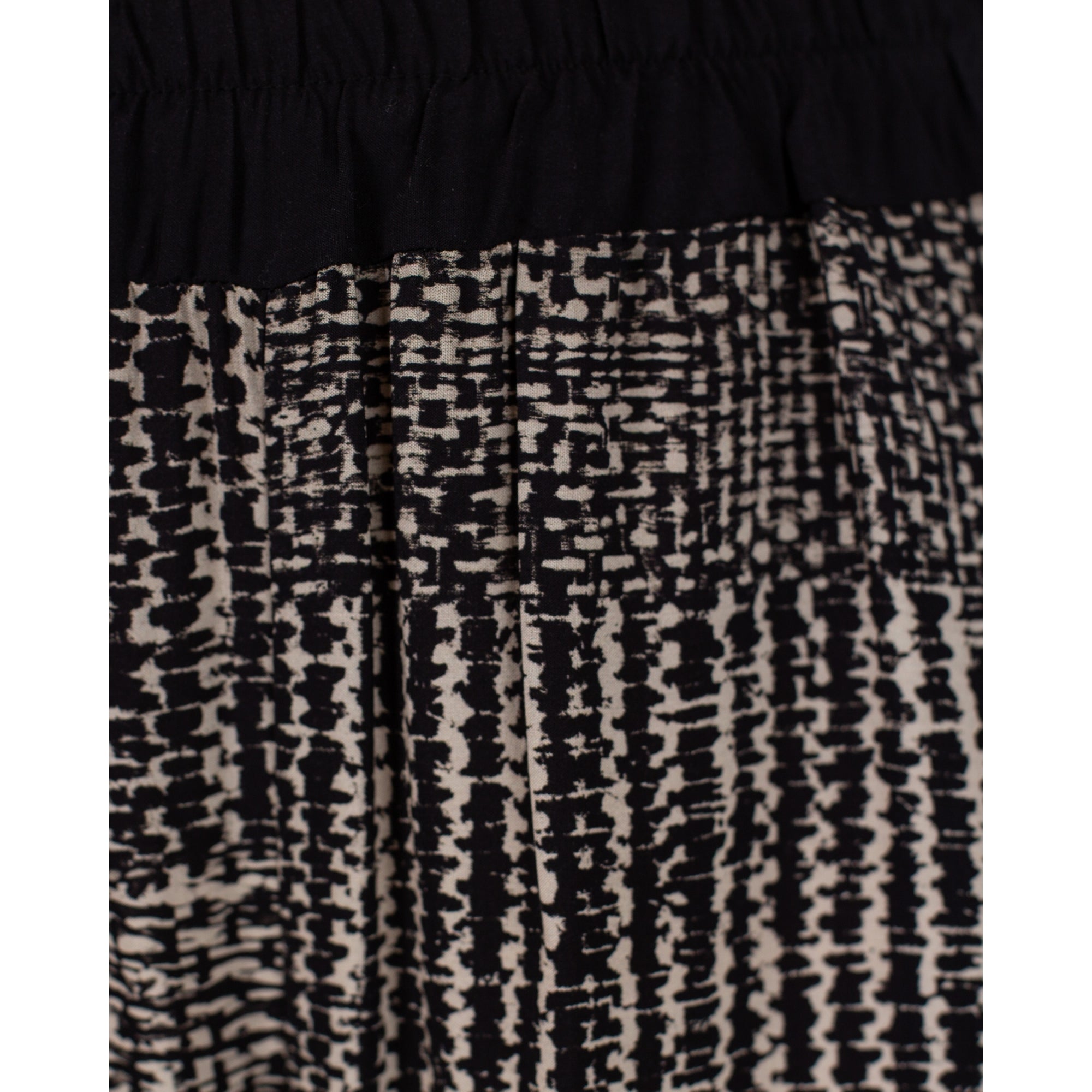 Marta Nero Faded Wide Leg Pull On Trouser Black/ecru