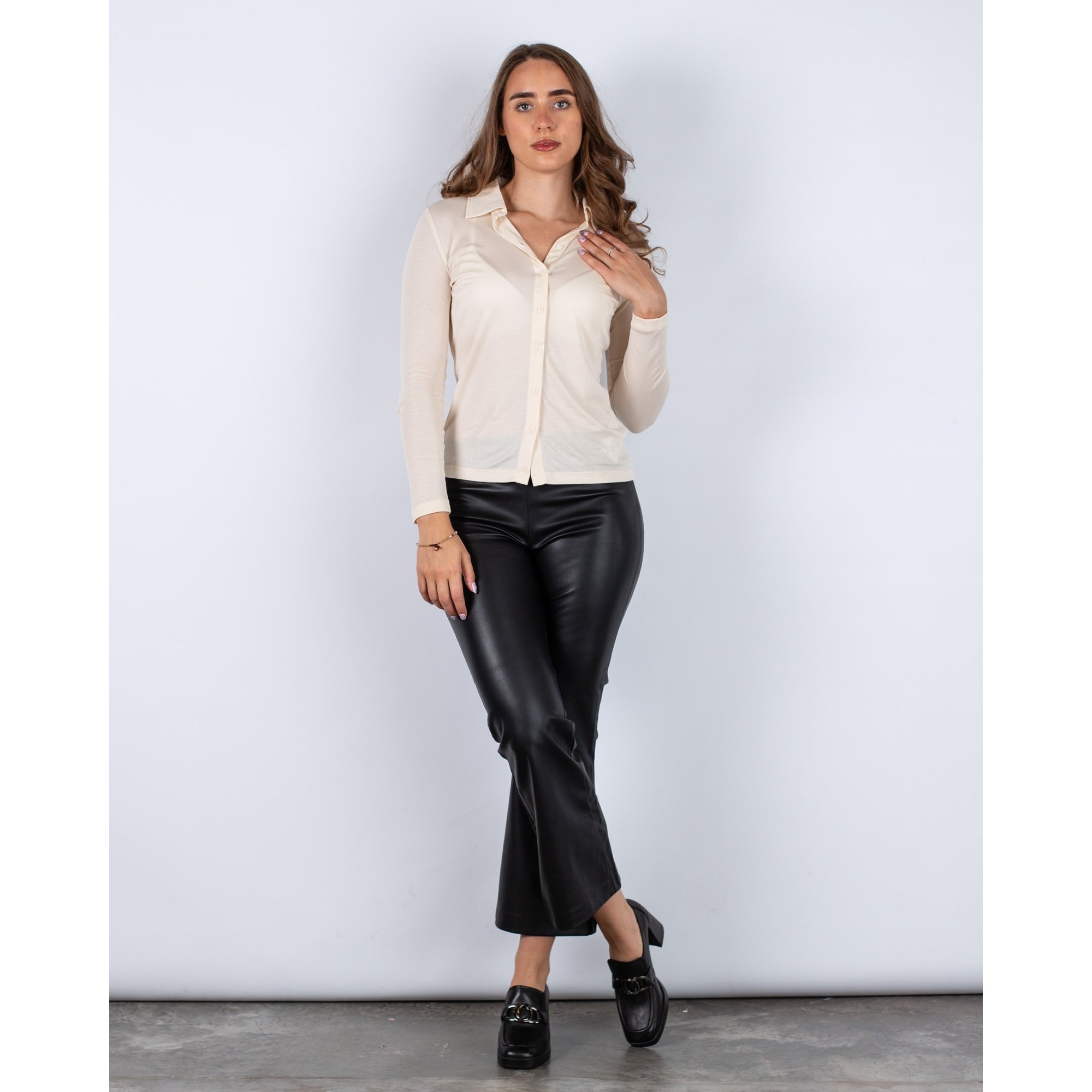 Part Two Lissia Slinky Jersey Shirt Cream