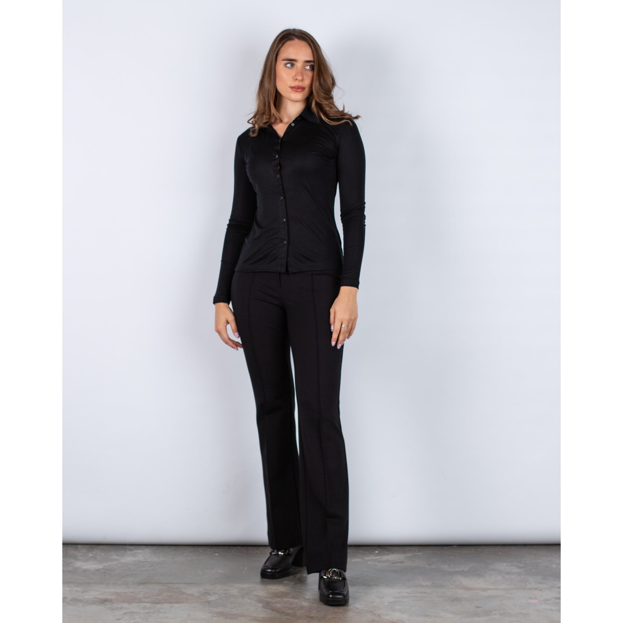 Part Two Lissia Slinky Jersey Shirt Black