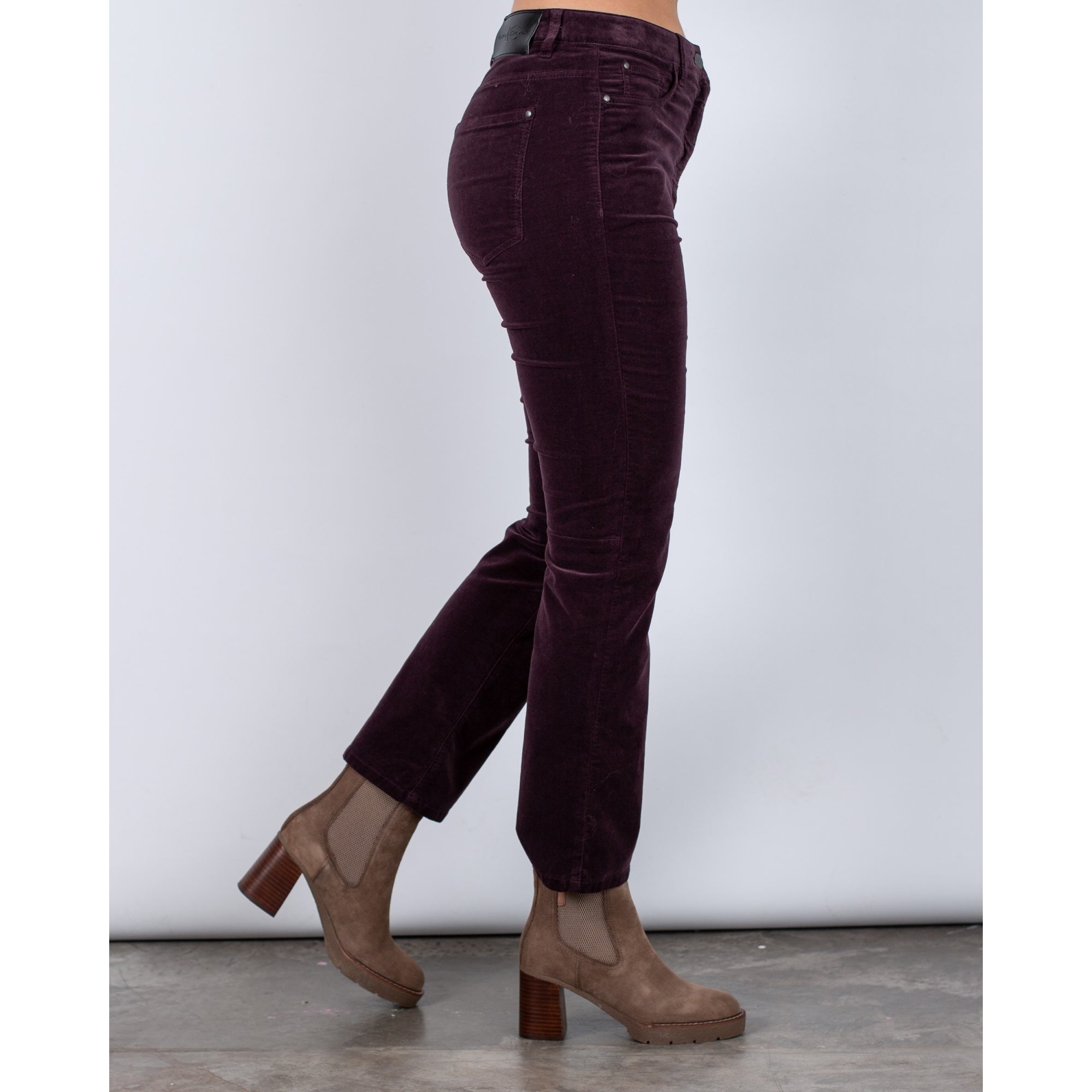 Luisa Cerano Kick Flare Velvet Jean Aubergine