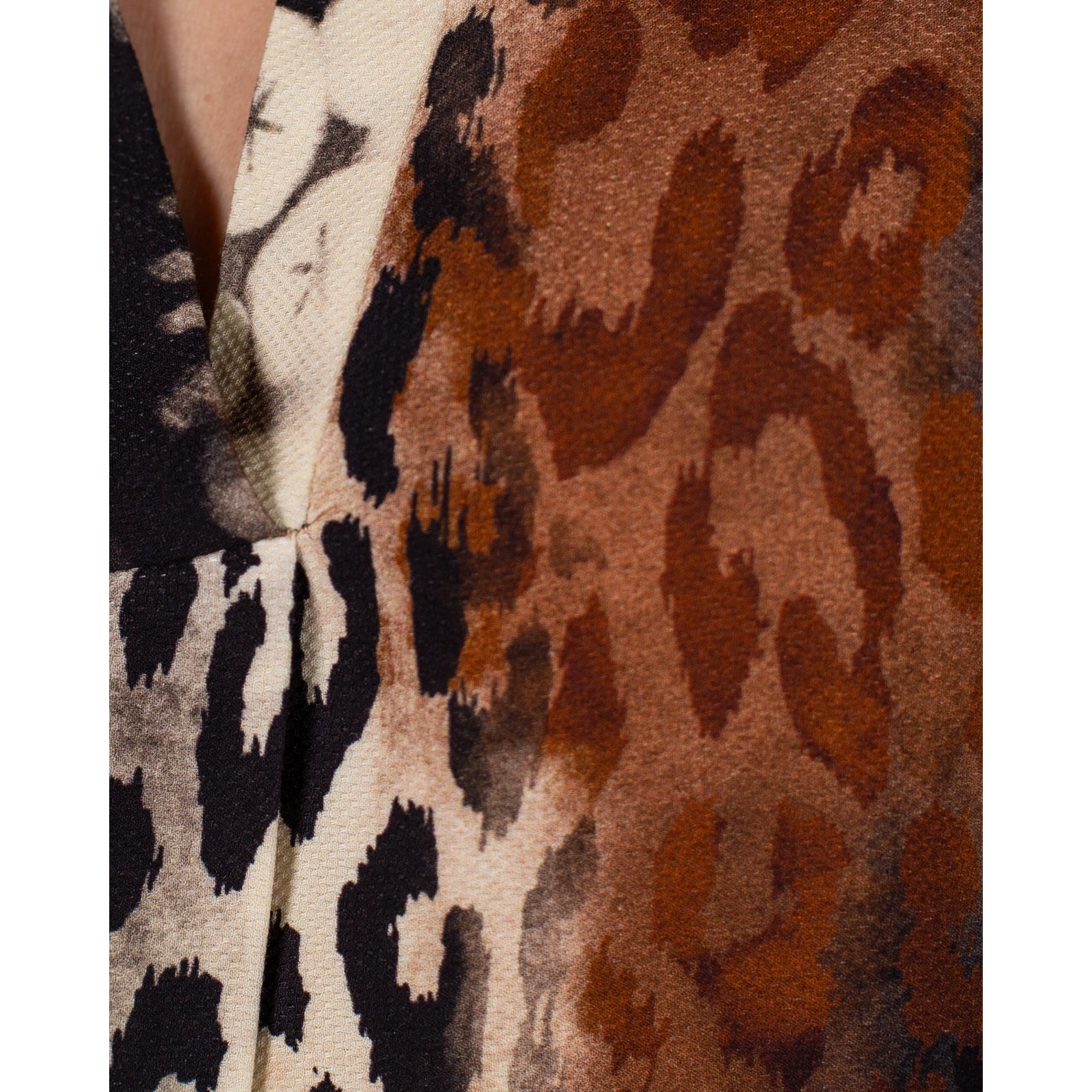 Marta Reia Multi Stripe Print Loose Bodied Dress Black/beige