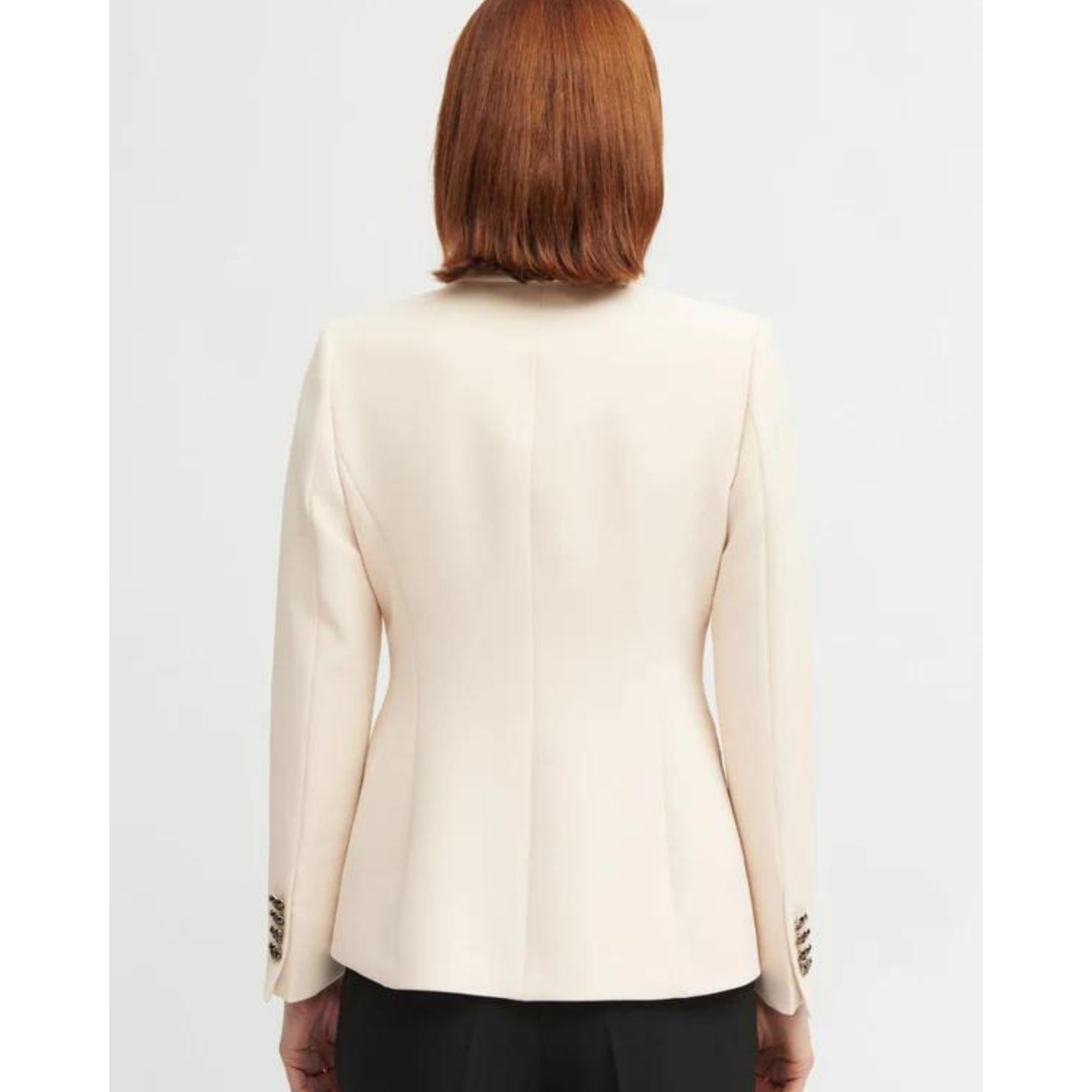 Bariloche Africa Plain Stitched Trim Blazer With Heart Buttons Cream