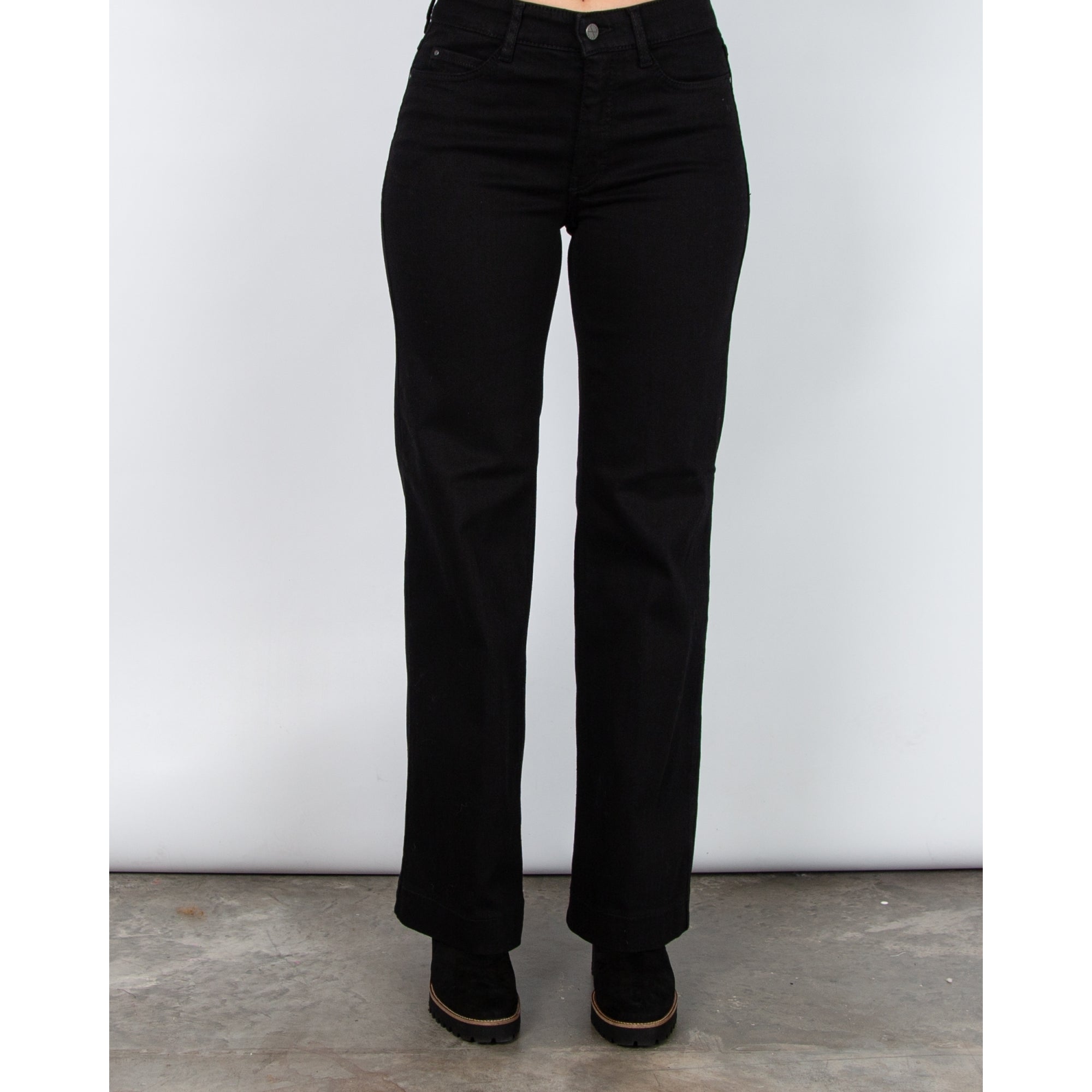 Mac Dream Wide Leg Flared Denim Jean Black D999 30L