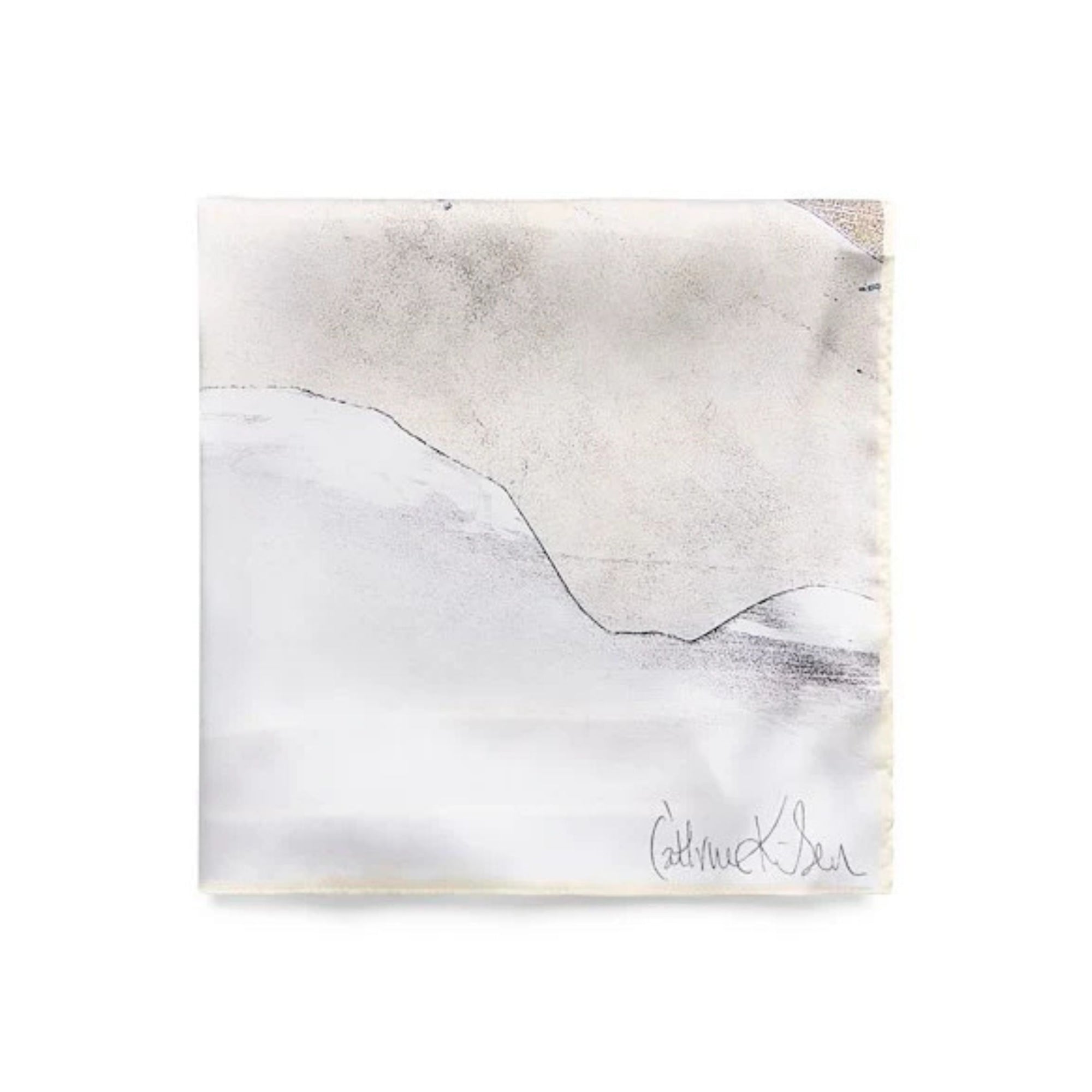 Part Two Monja Mottled Large Square Silky Scarf Silver/Khaki