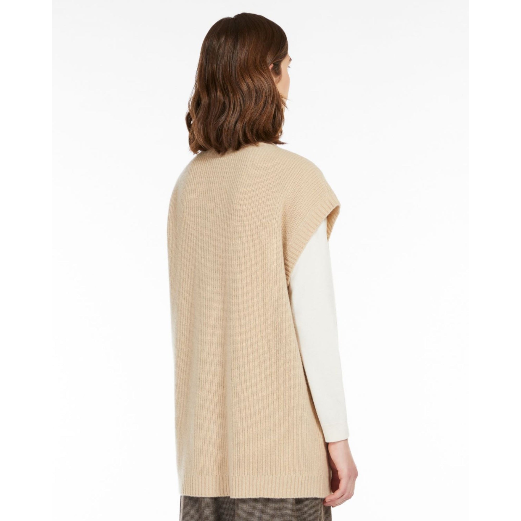 Weekend By Maxmara Pesco Long Line Short Sleeve Ribbed Tunic Sand
