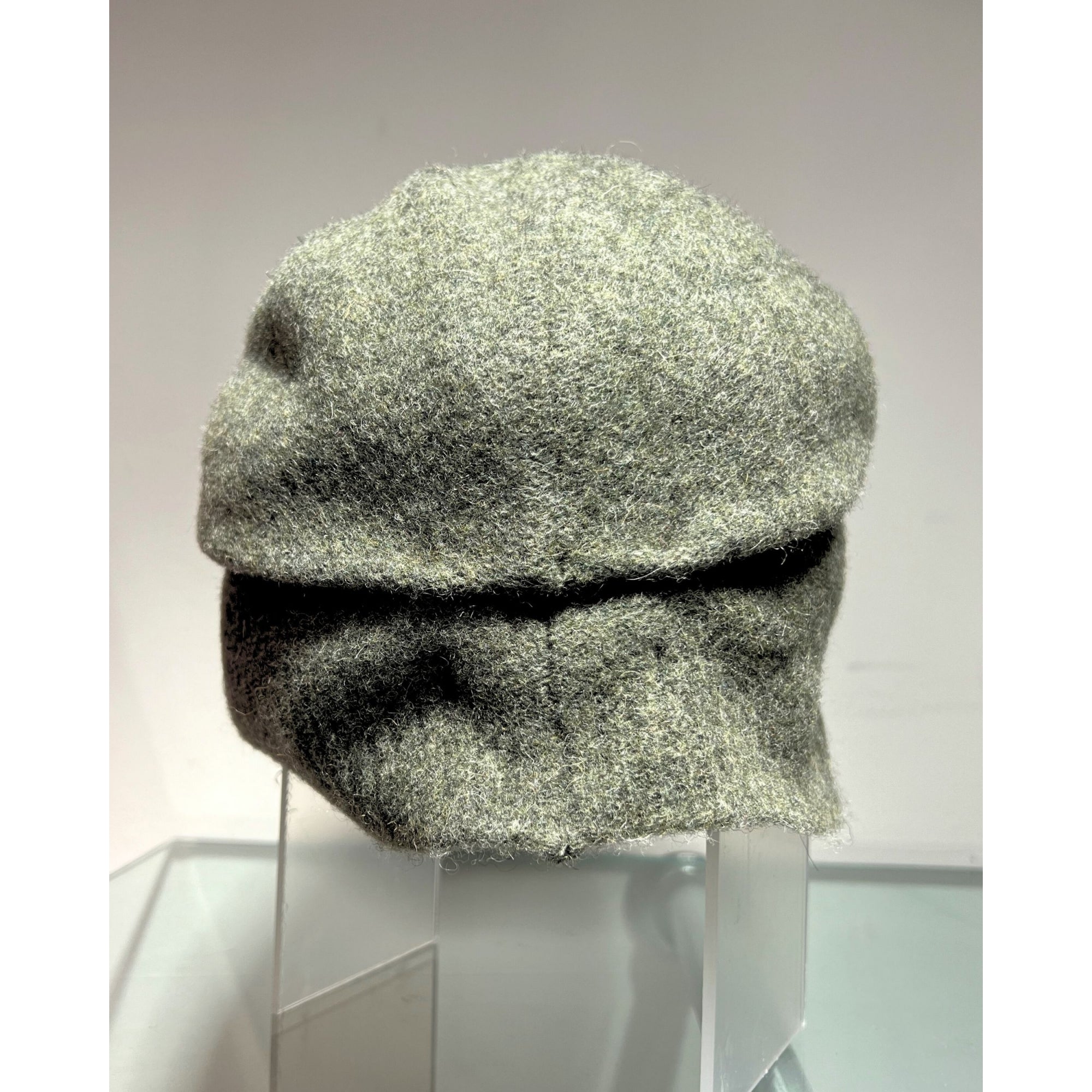 Seeberger Boiled Wool Slouchy Beret With Rib Trim Khaki 54