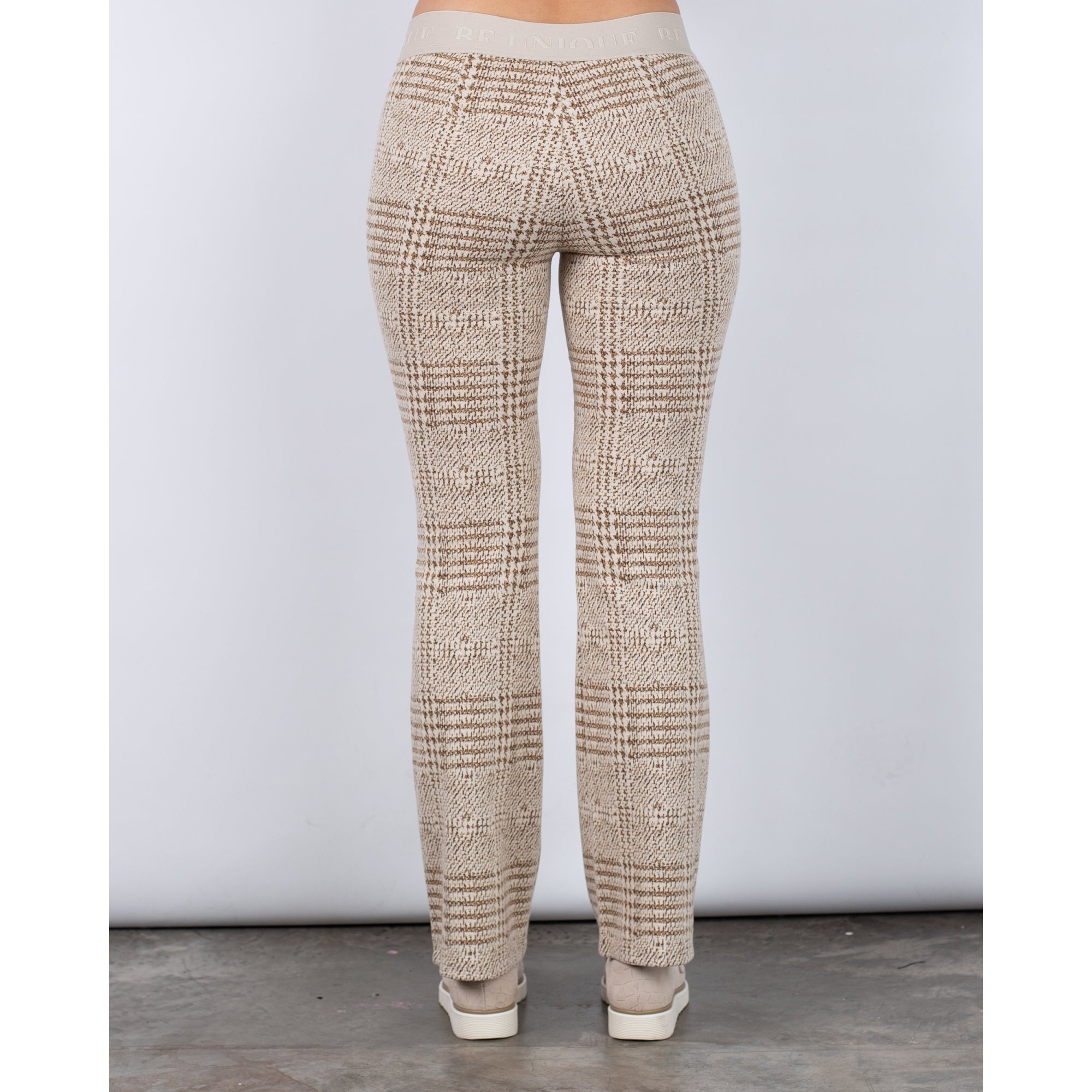 Robell Joella Pull On Houndstooth Smart Trouser Cream/camel