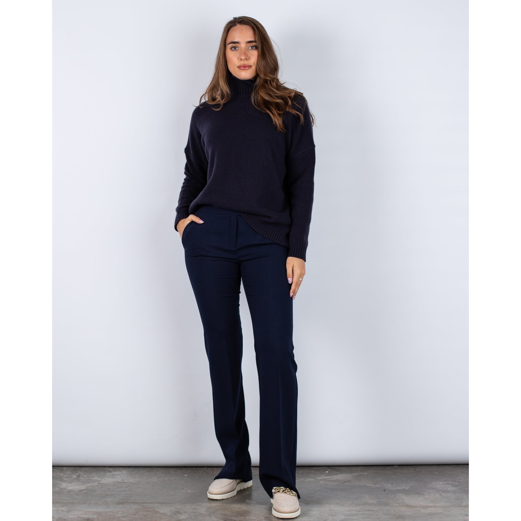 Marella Emme Procida Classic Kick Flare Smart Trouser Navy