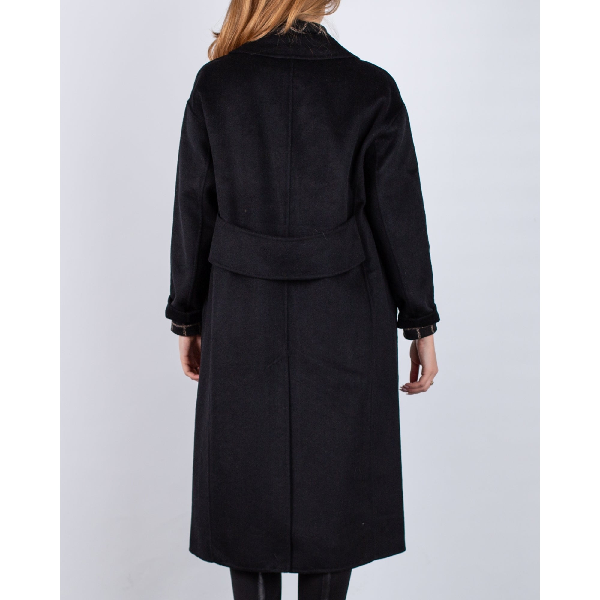 Part Two Lorelai Single Breasted Wool Coat With Half Back Belt Black