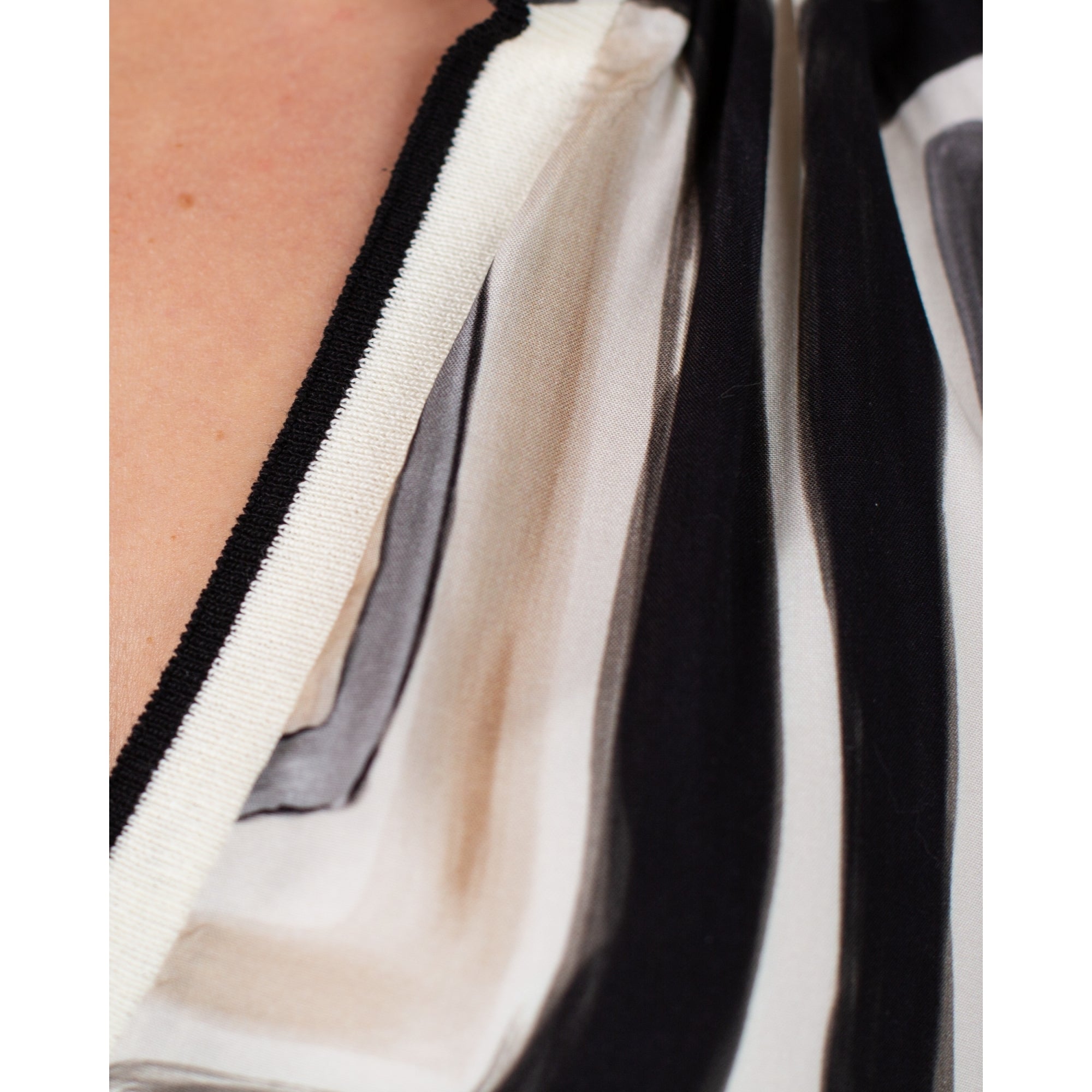 Marta Block Print Loose Bodied Dress Black/beige