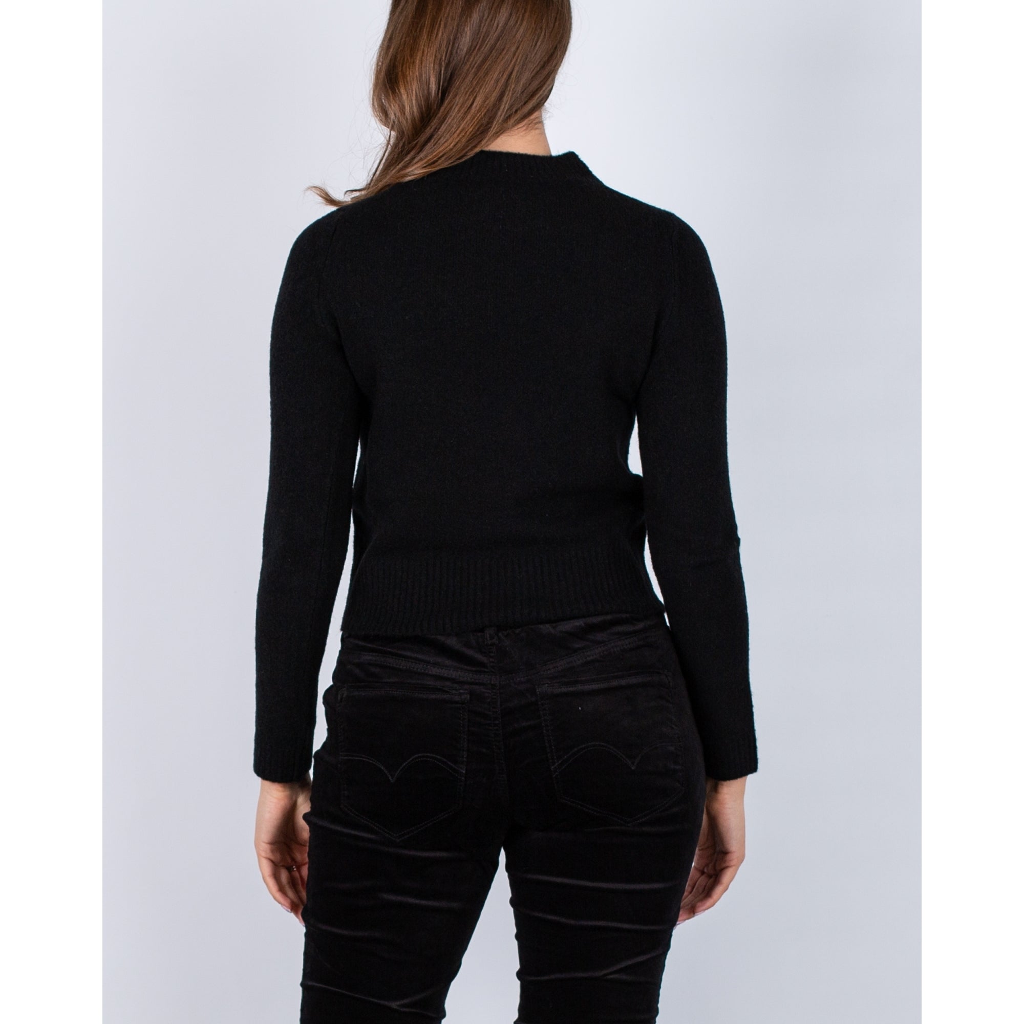 Marella Emme Galizia Knit Jumper With Jewelled Neckline Black