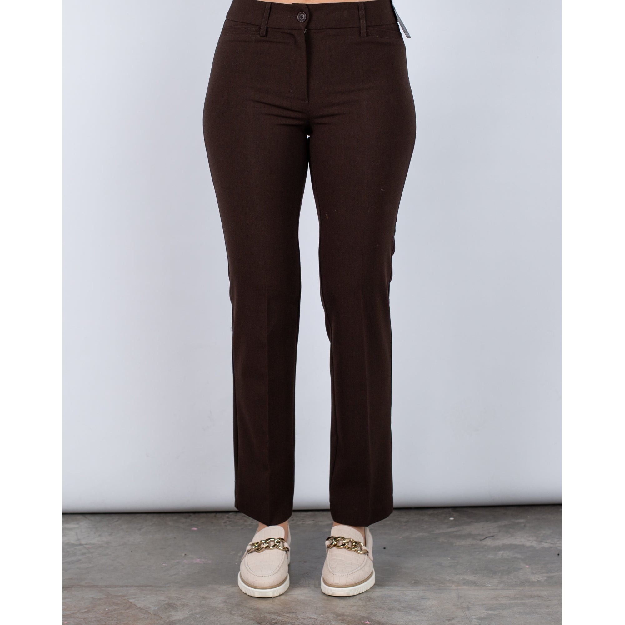 Robell Sissi Smart Classic Zip Front Trouser Chocolate 39