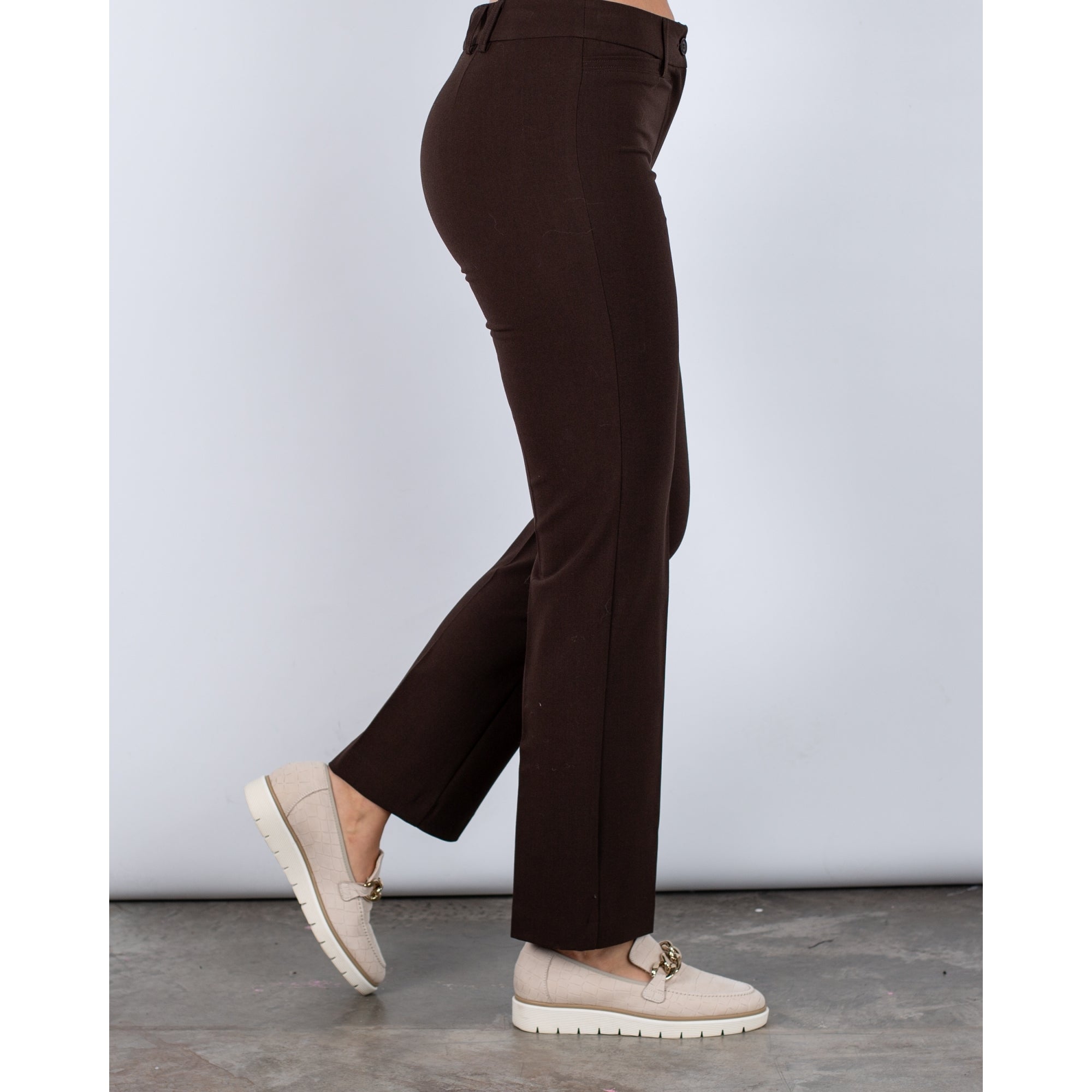 Robell Sissi Smart Classic Zip Front Trouser Chocolate 39