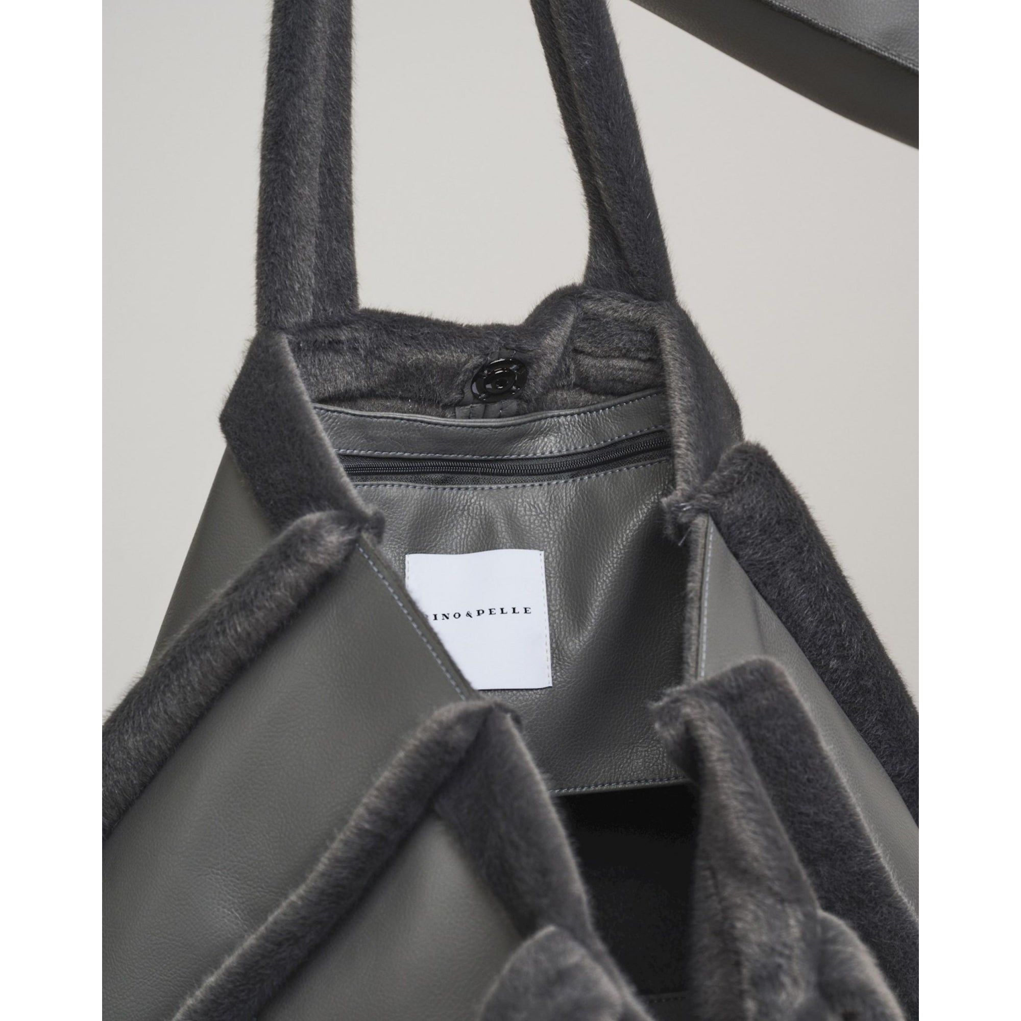 Rino & Pelle Jasmin Faux Shearling Big Shopper Graphite