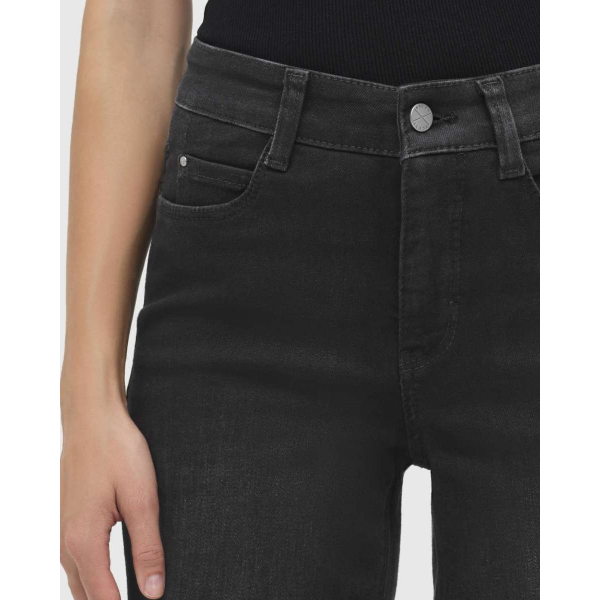 Mac Dream Wide Leg Flared Stretch Denim Jean Black Washed D988 32L