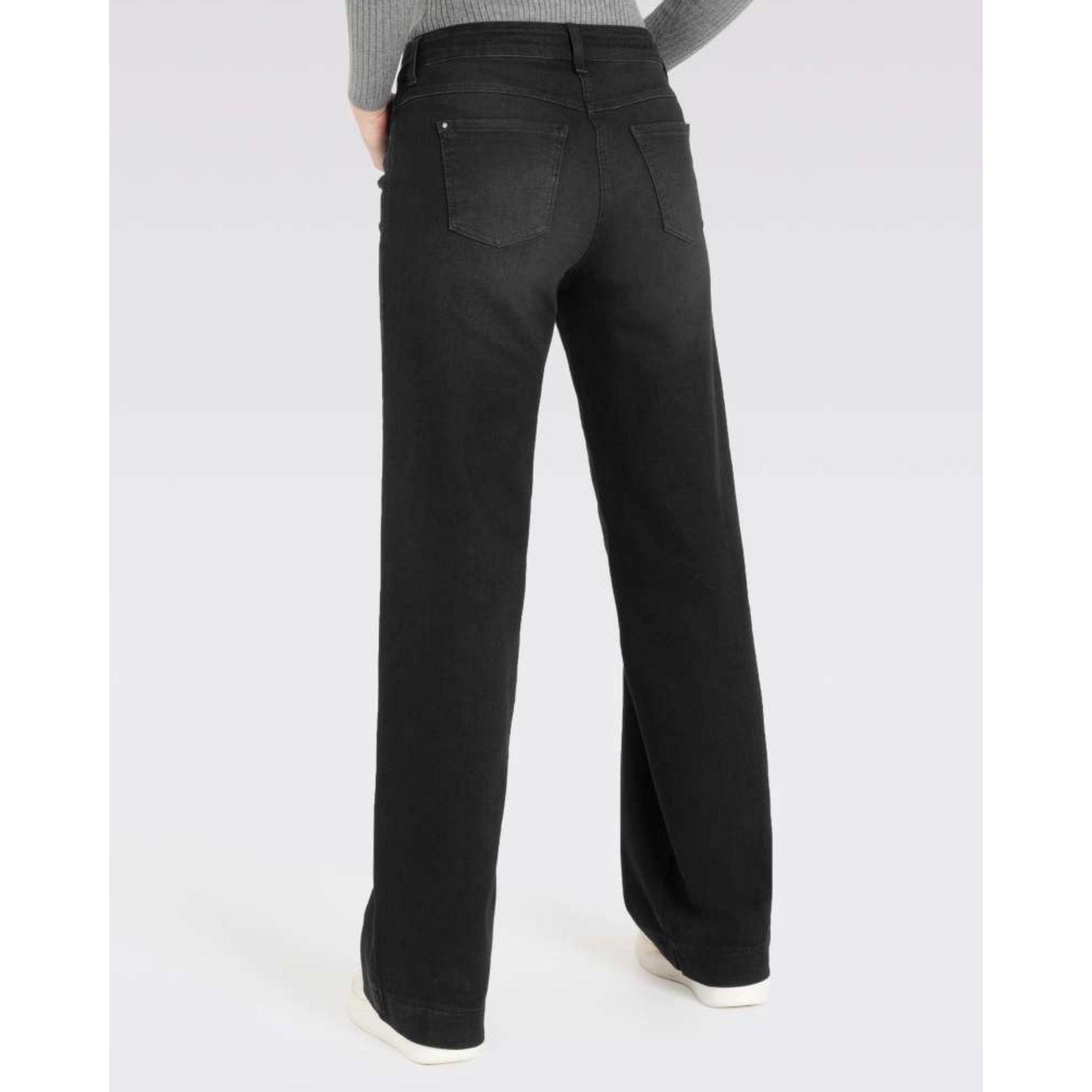 Mac Dream Wide Leg Flared Stretch Denim Jean Black Washed D988 32L