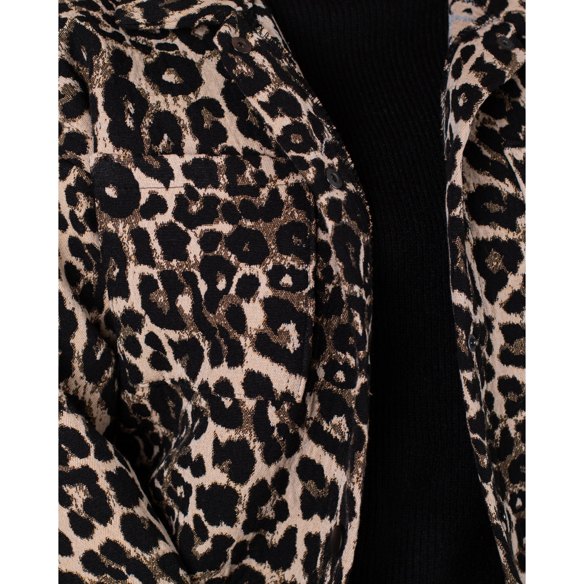 Marta Paulina Cropped Leopard Print Bomber Jacket Leopard