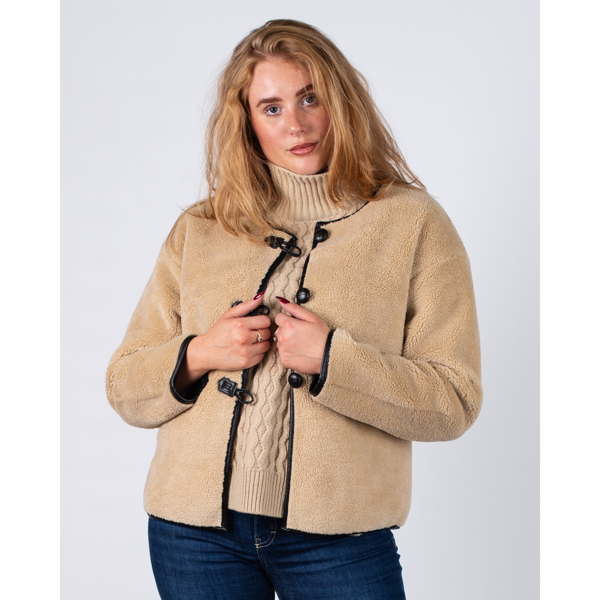 Sunny Studio Livia Faux Teddy Fur Outdoor Jacket Natural