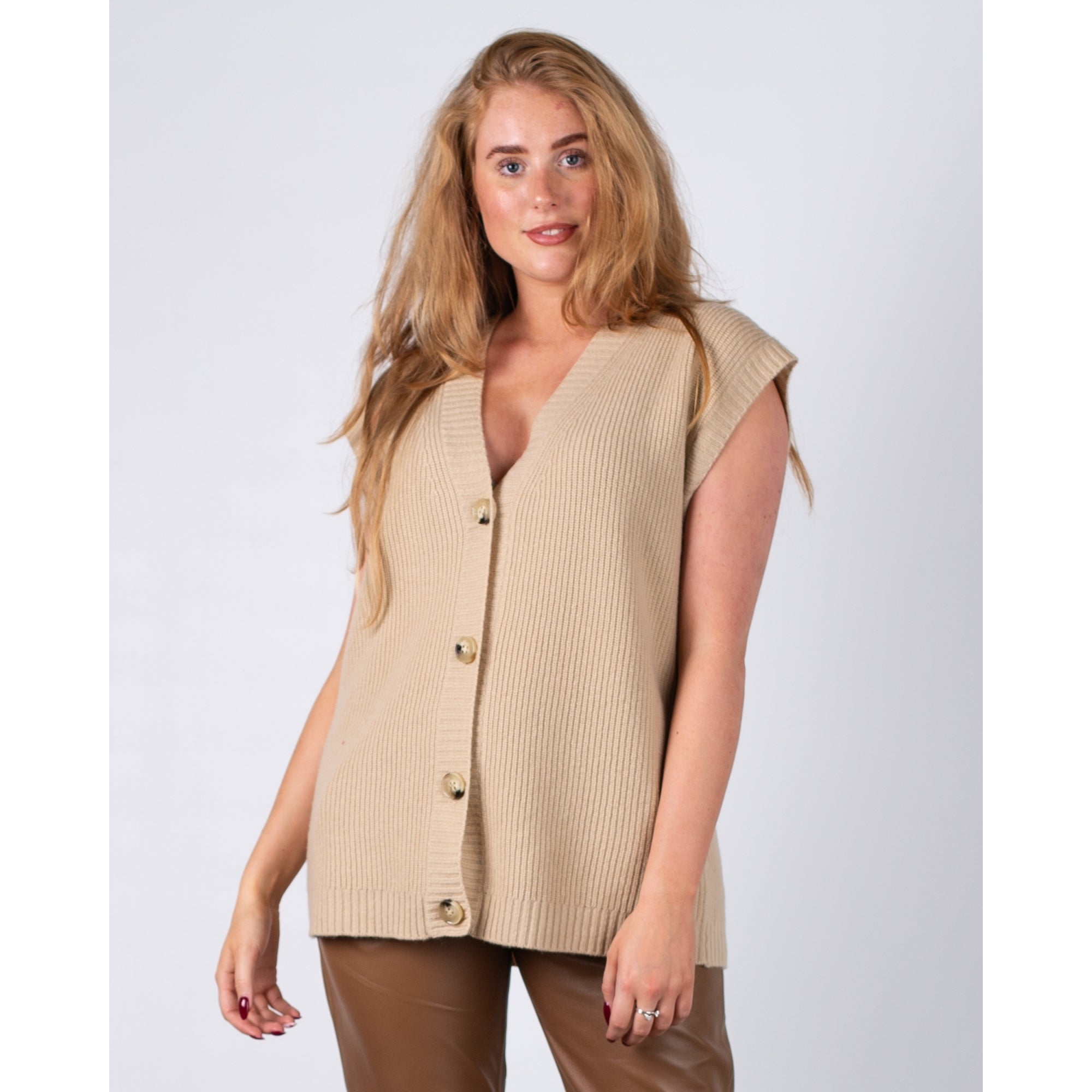 Weekend By Maxmara Pesco Long Line Short Sleeve Ribbed Tunic Sand