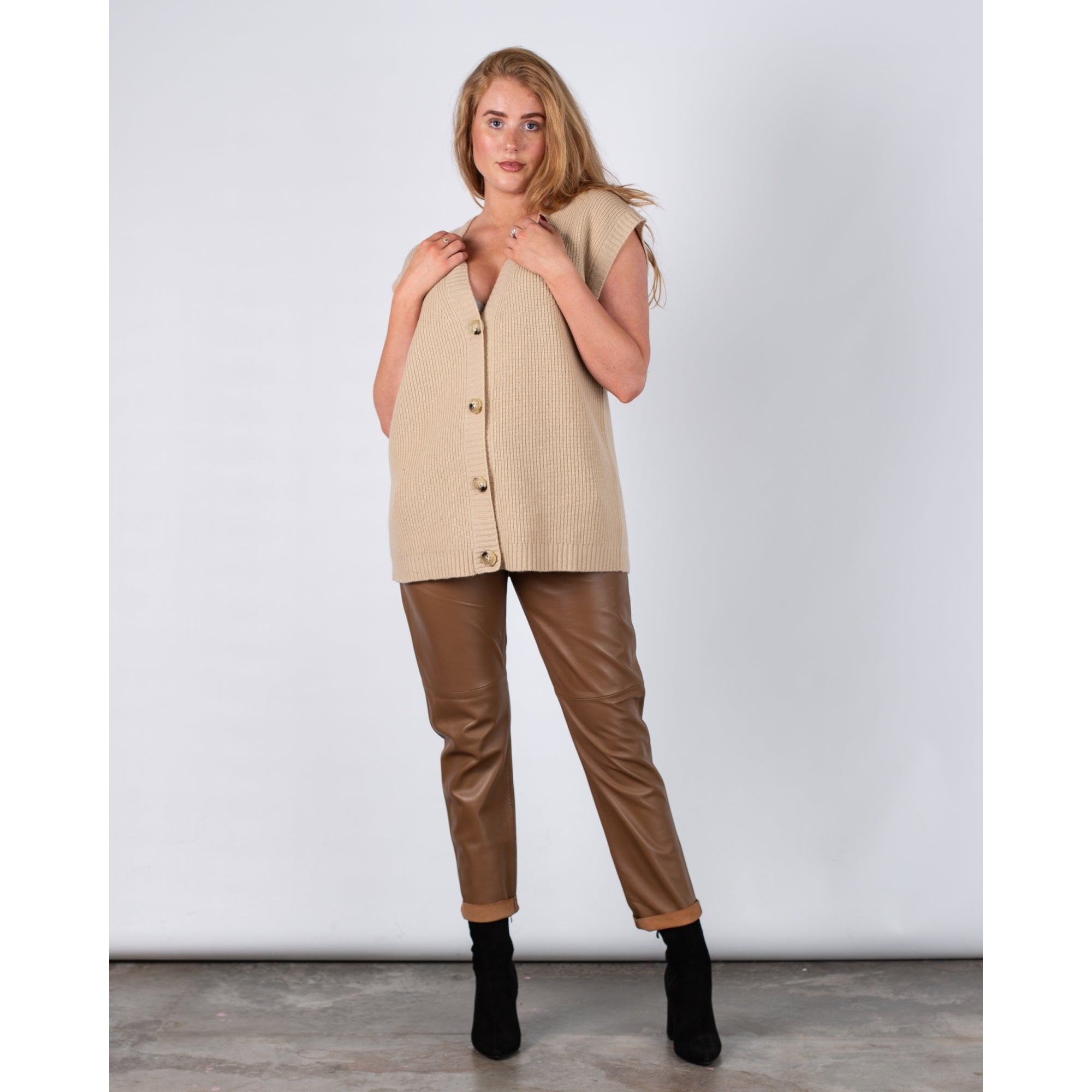 Weekend By Maxmara Pesco Long Line Short Sleeve Ribbed Tunic Sand