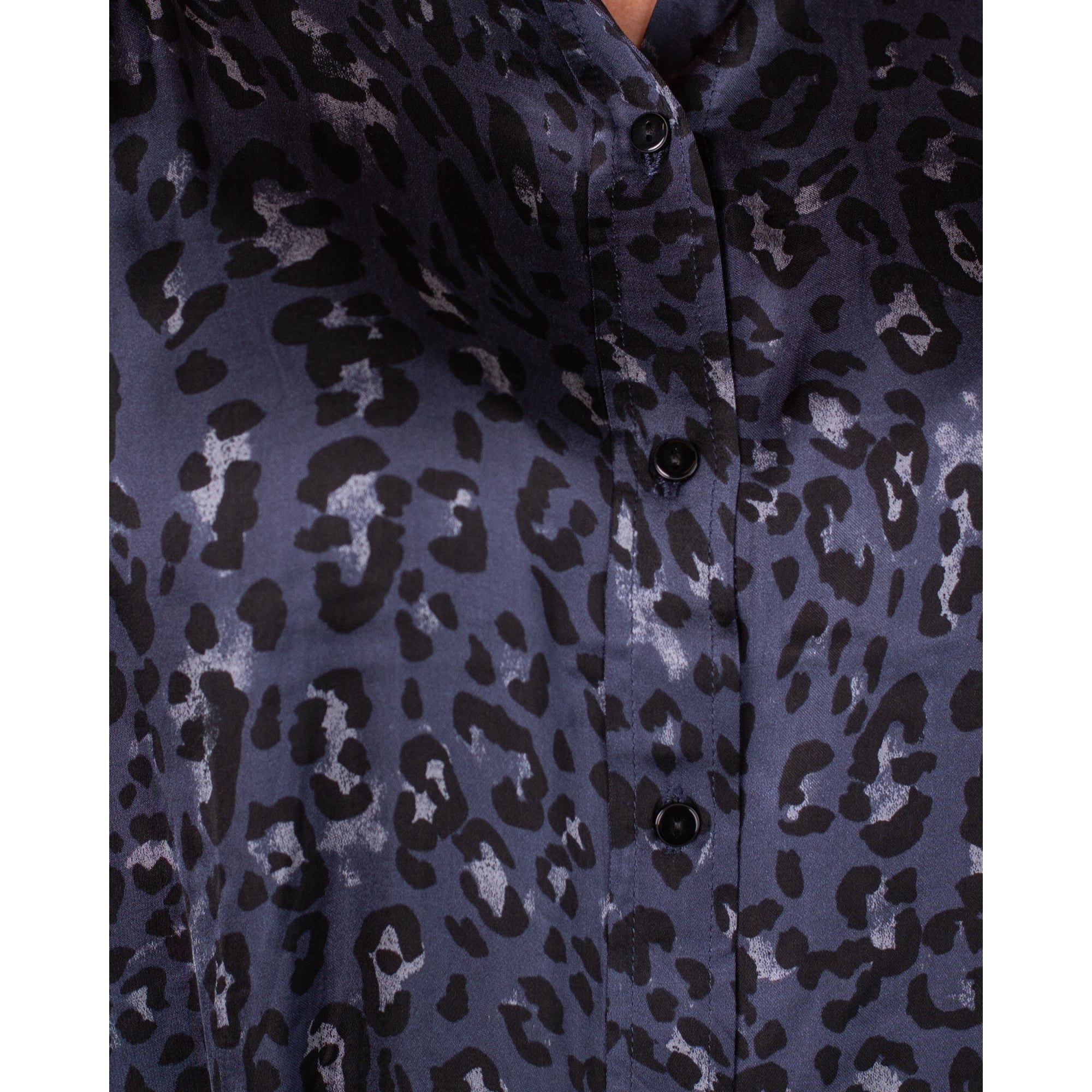 Part Two Meluca Leopard Print Shirt Dress Navy