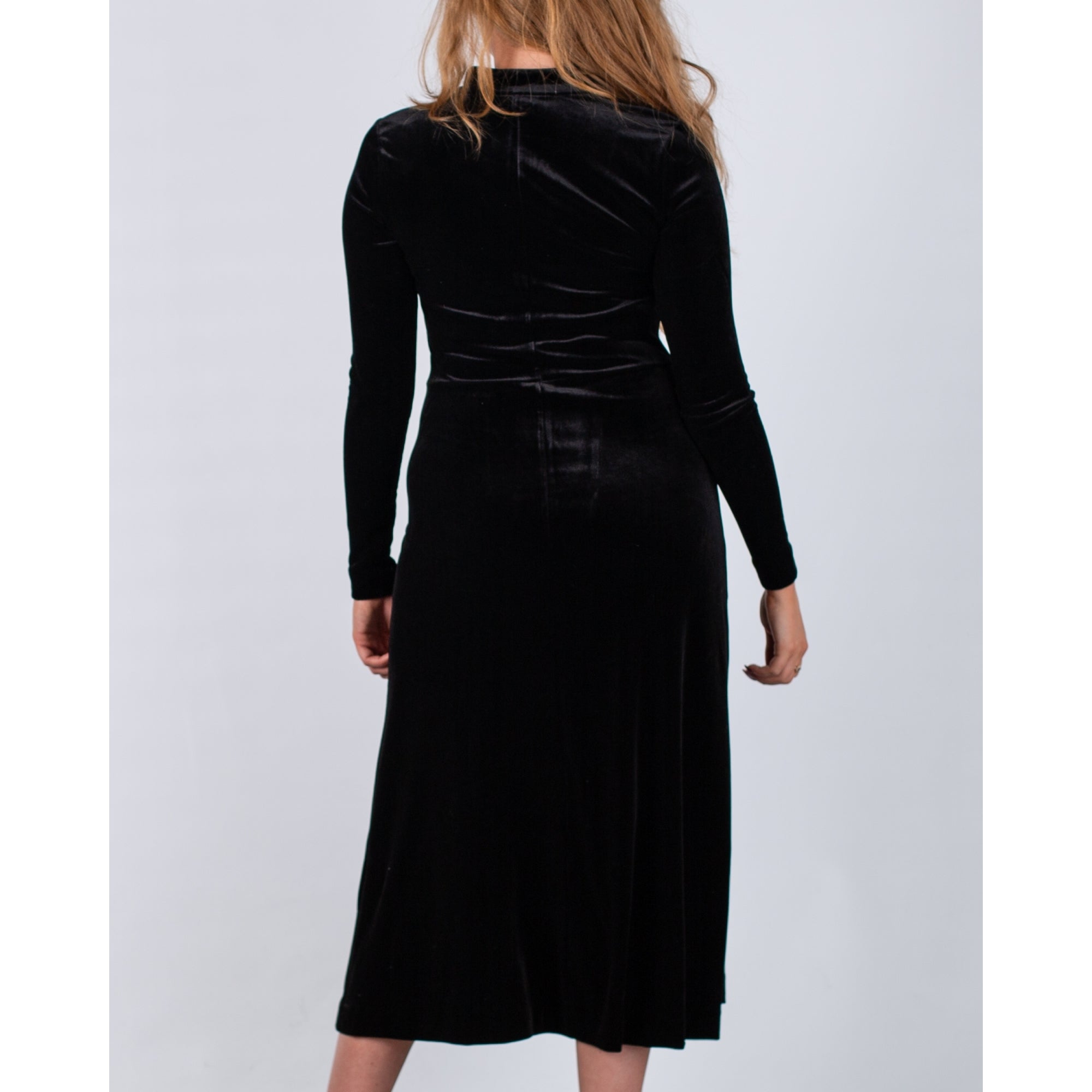 Part Two Dana Velvet Zip Front Dress Black