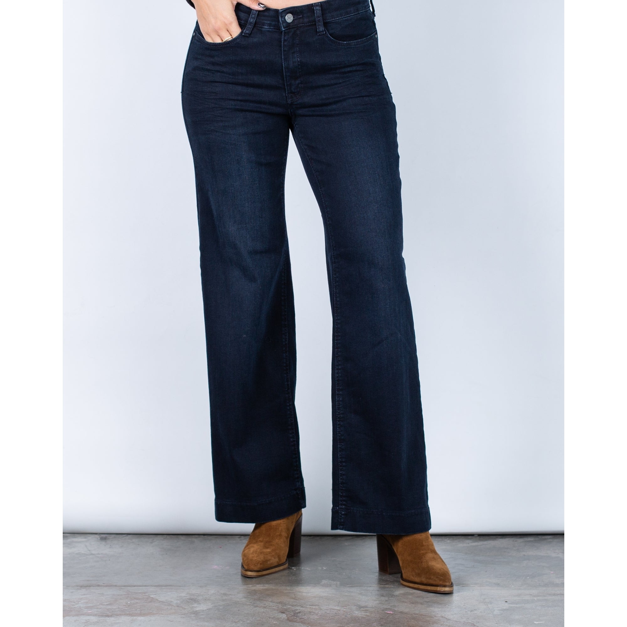 Mac Dream Wide Leg Flared Jean Midnight Blue D858 32L