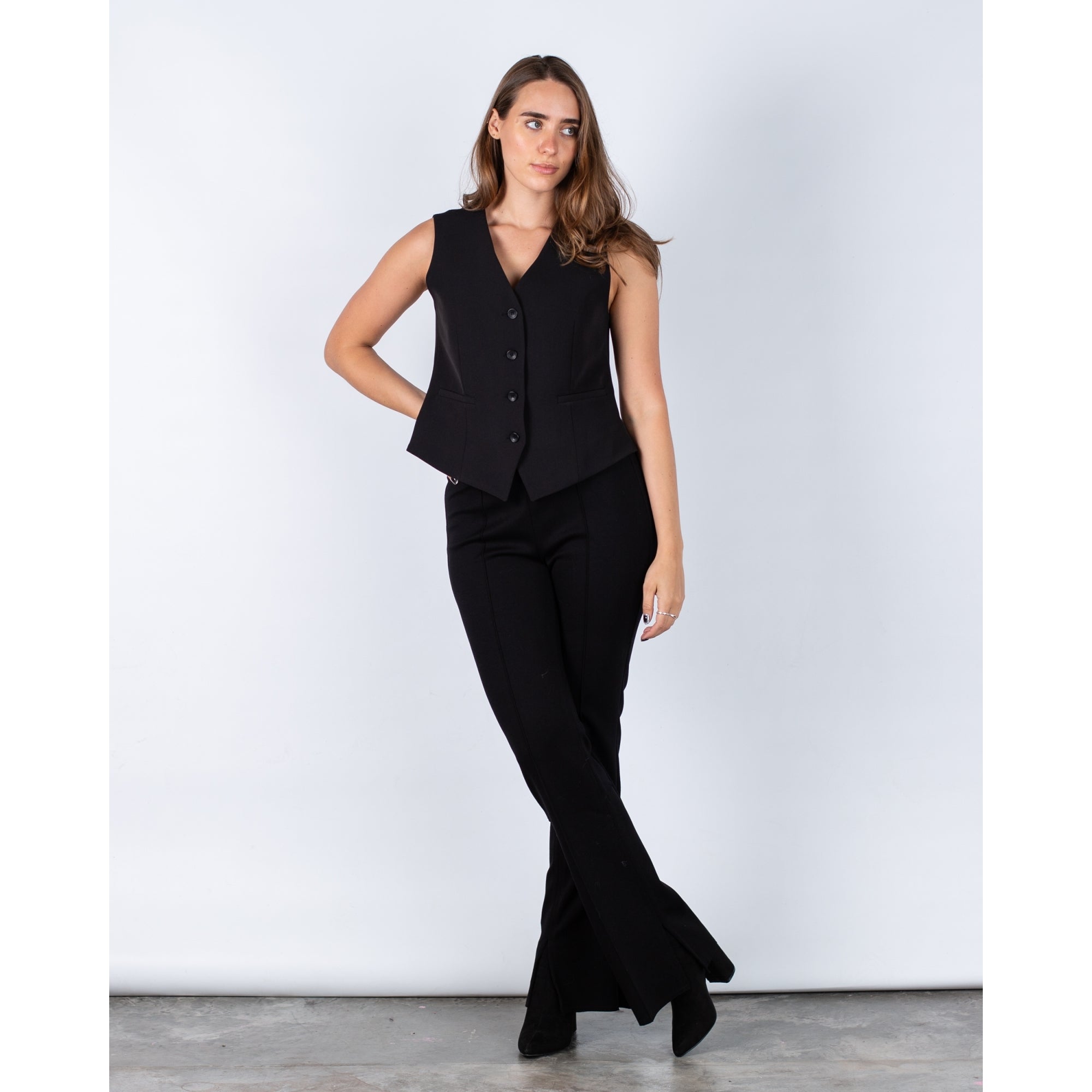 Bariloche Coslada Plain Tailored Waistcoat Black