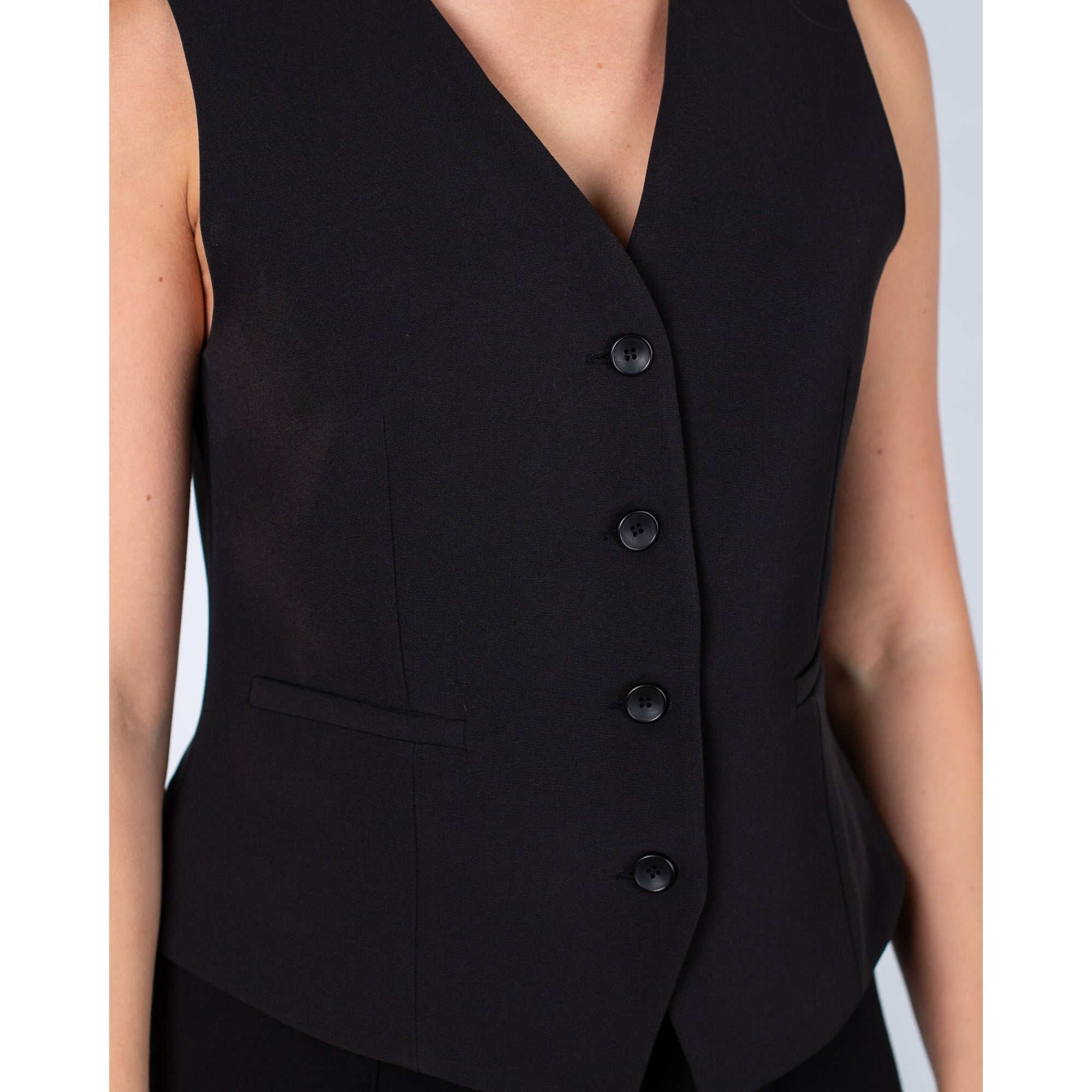 Bariloche Coslada Plain Tailored Waistcoat Black