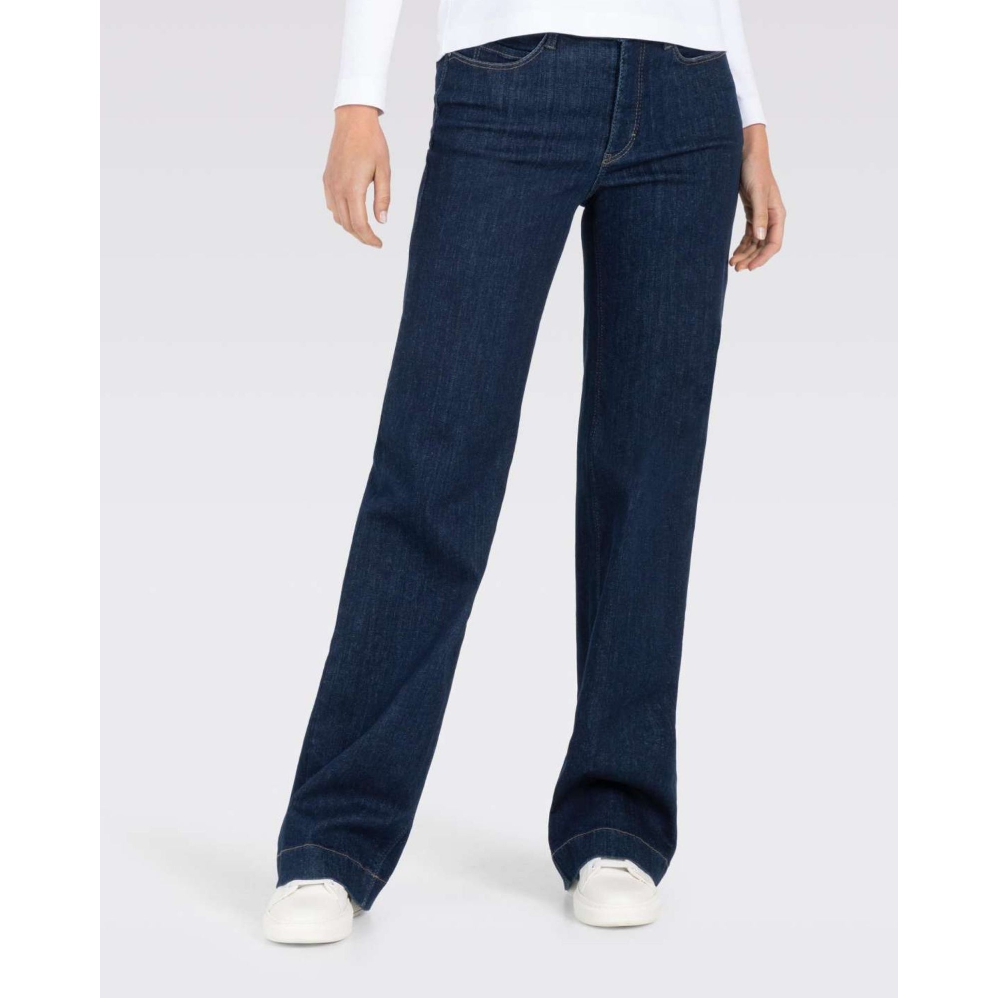 Mac Dream Wide Leg Flared Denim Jean Dark Denim D683 30L