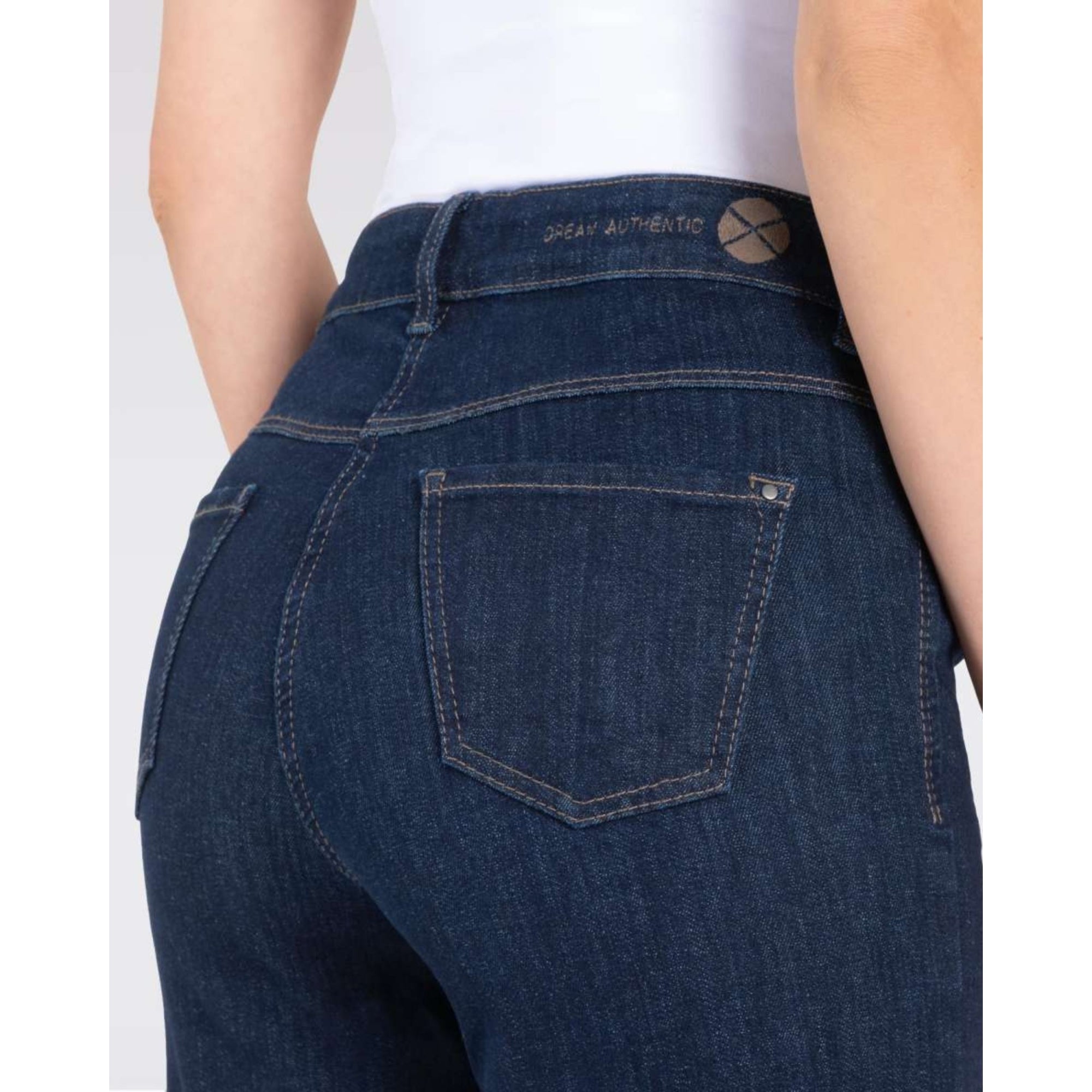 Mac Dream Wide Leg Flared Denim Jean Dark Denim D683 30L