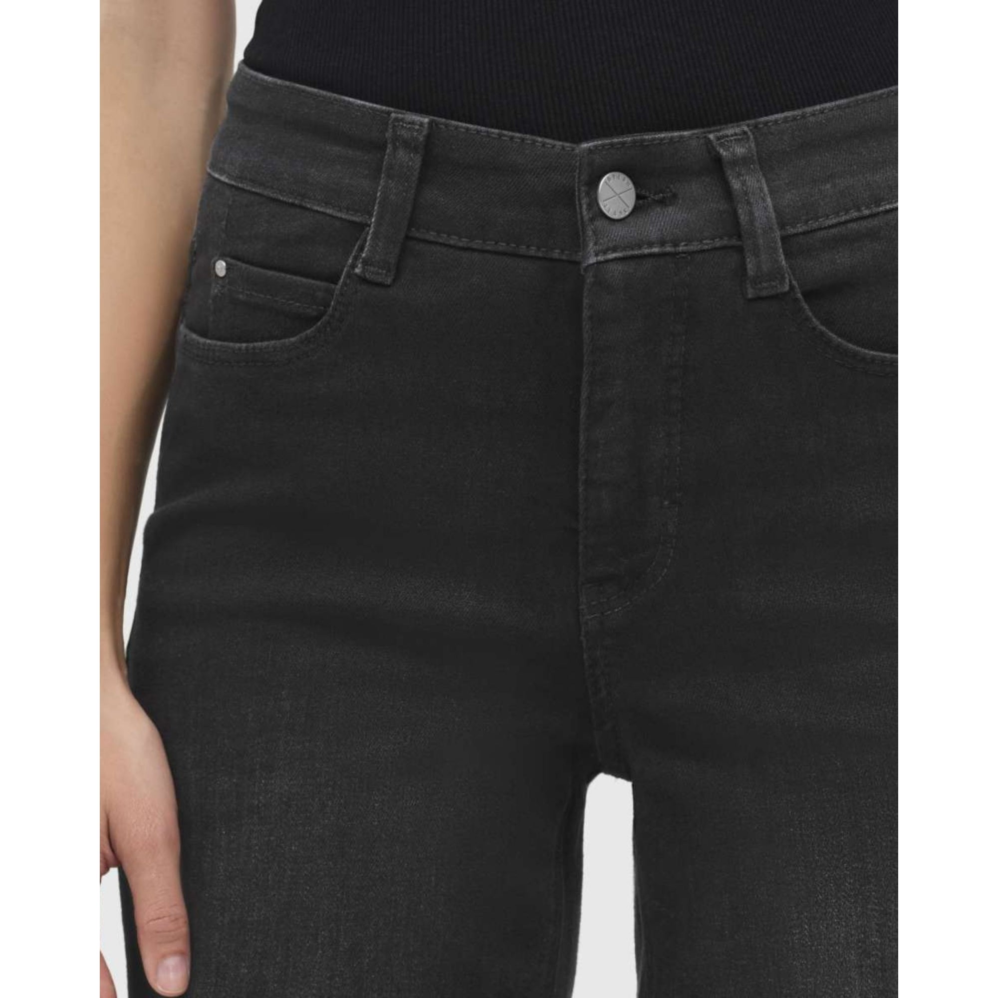 Mac Dream Wide Leg Flared Denim Jean Black Washed D988 34L