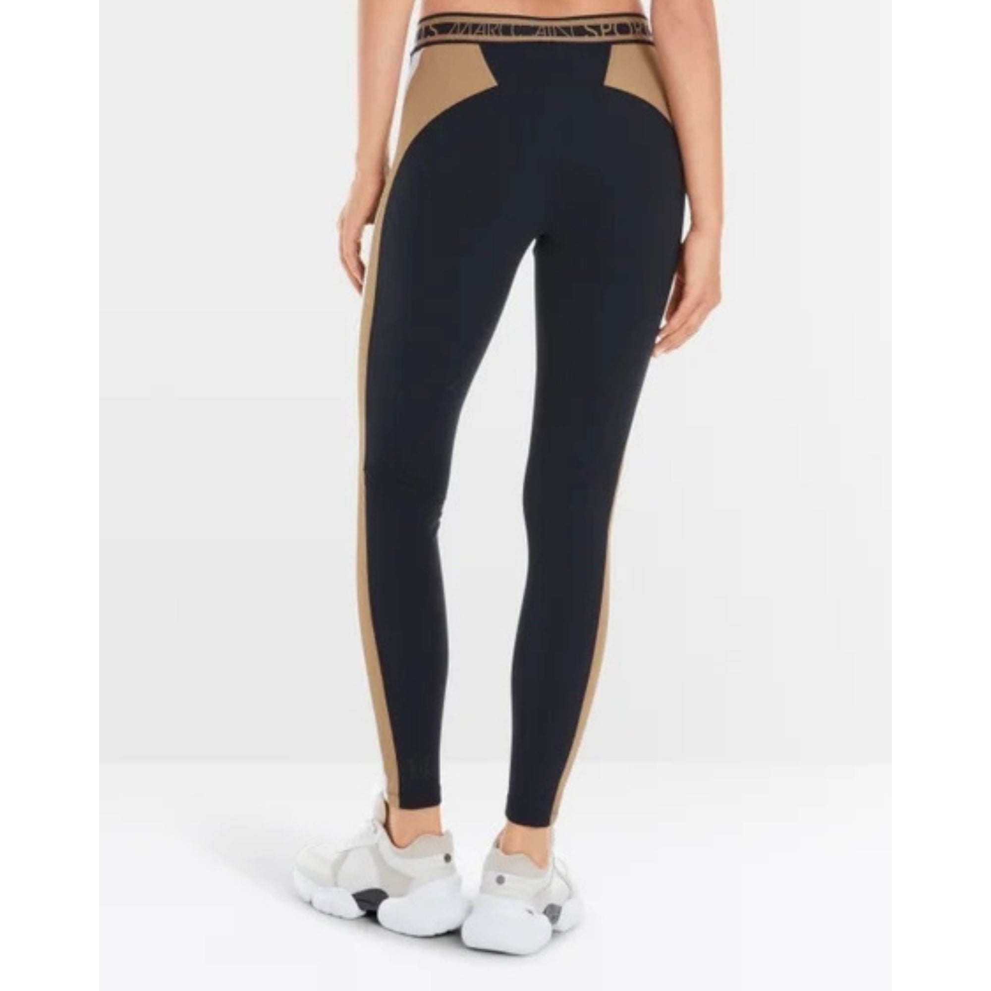 Marc Cain Rethink Together Gym Leggings With Stripe Trim Navy/camel