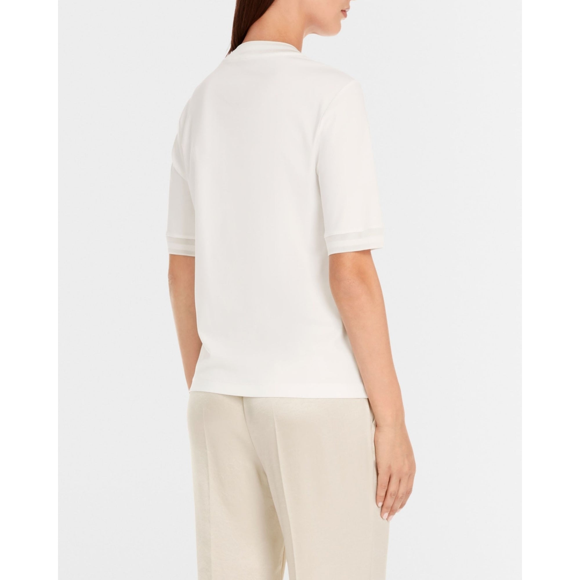Marc Cain Round Neck T Shirt Off White