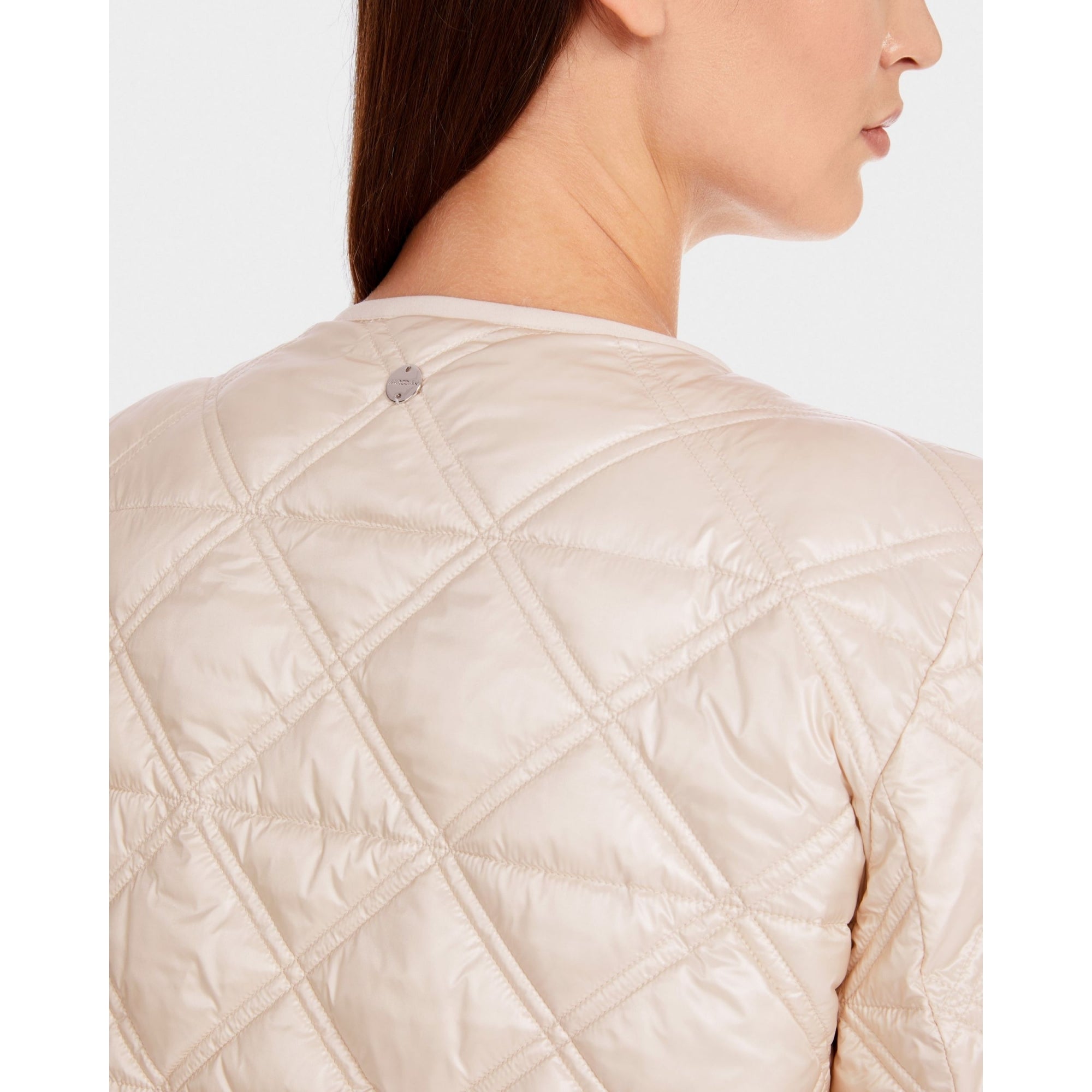 Marc Cain Quilted Button Down Jacket With Front Pockets Pearl