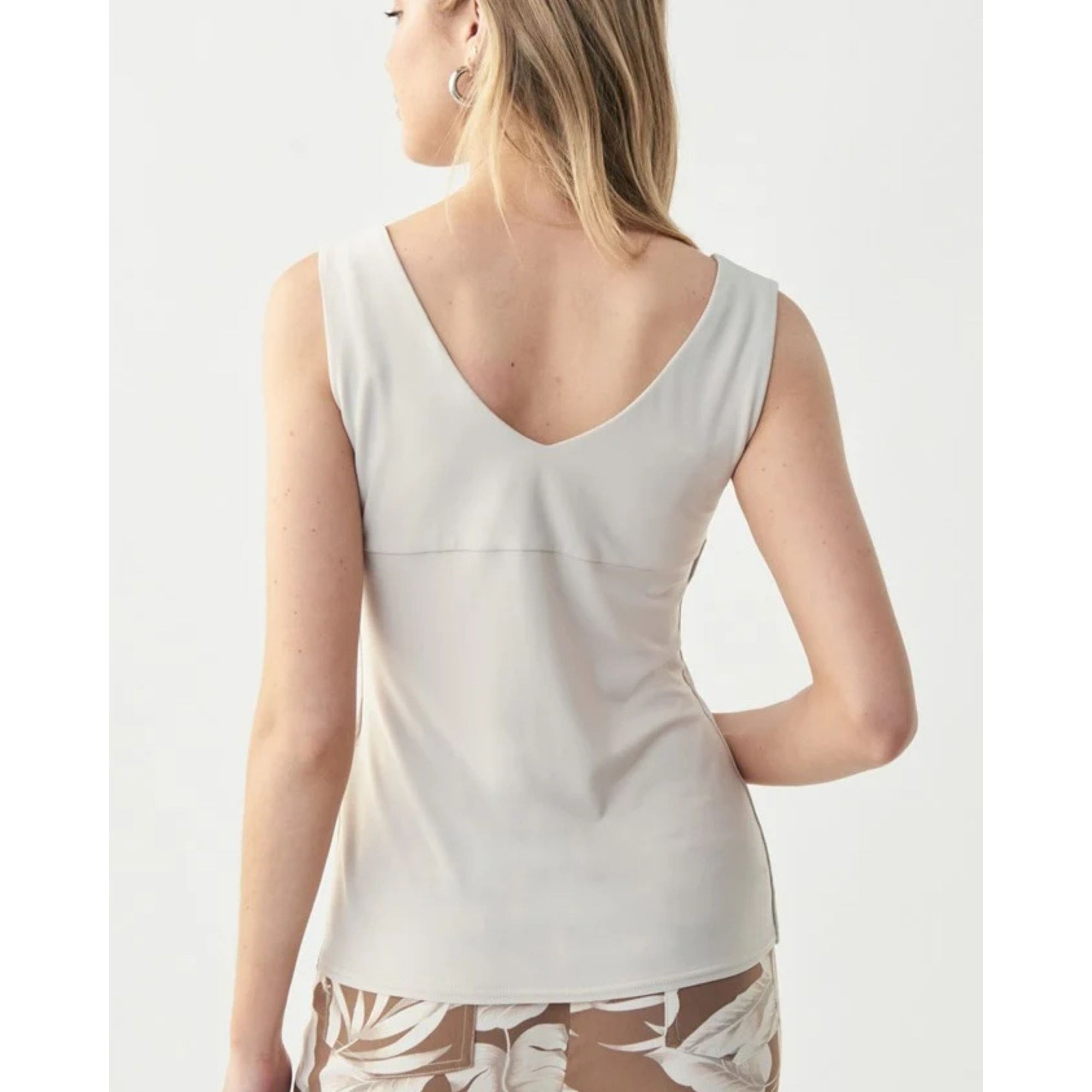 Joseph Ribkoff V Neck And Back Jersey Stretch Vest Off White